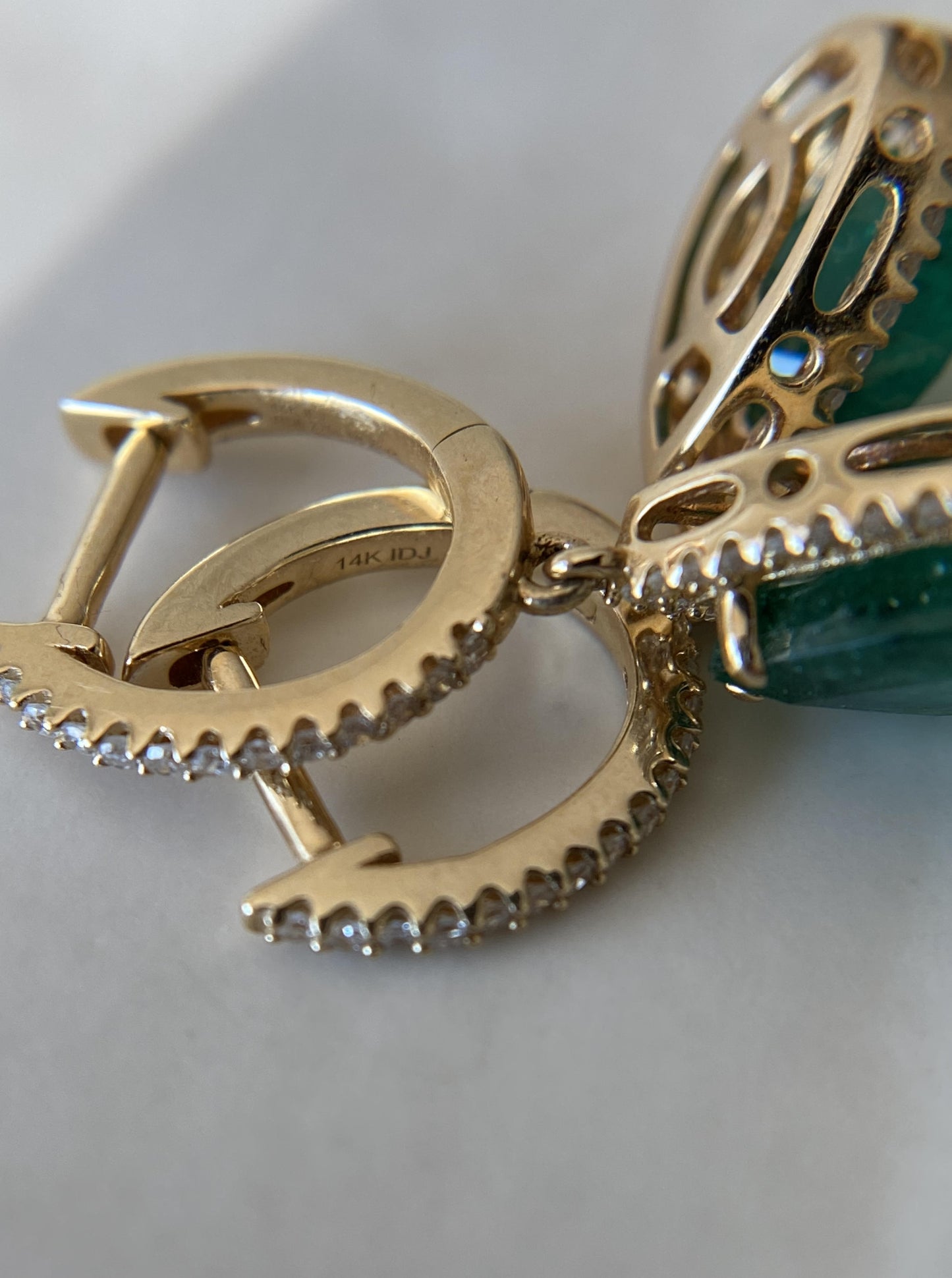 Drop Pear Shape Emerald Earrings