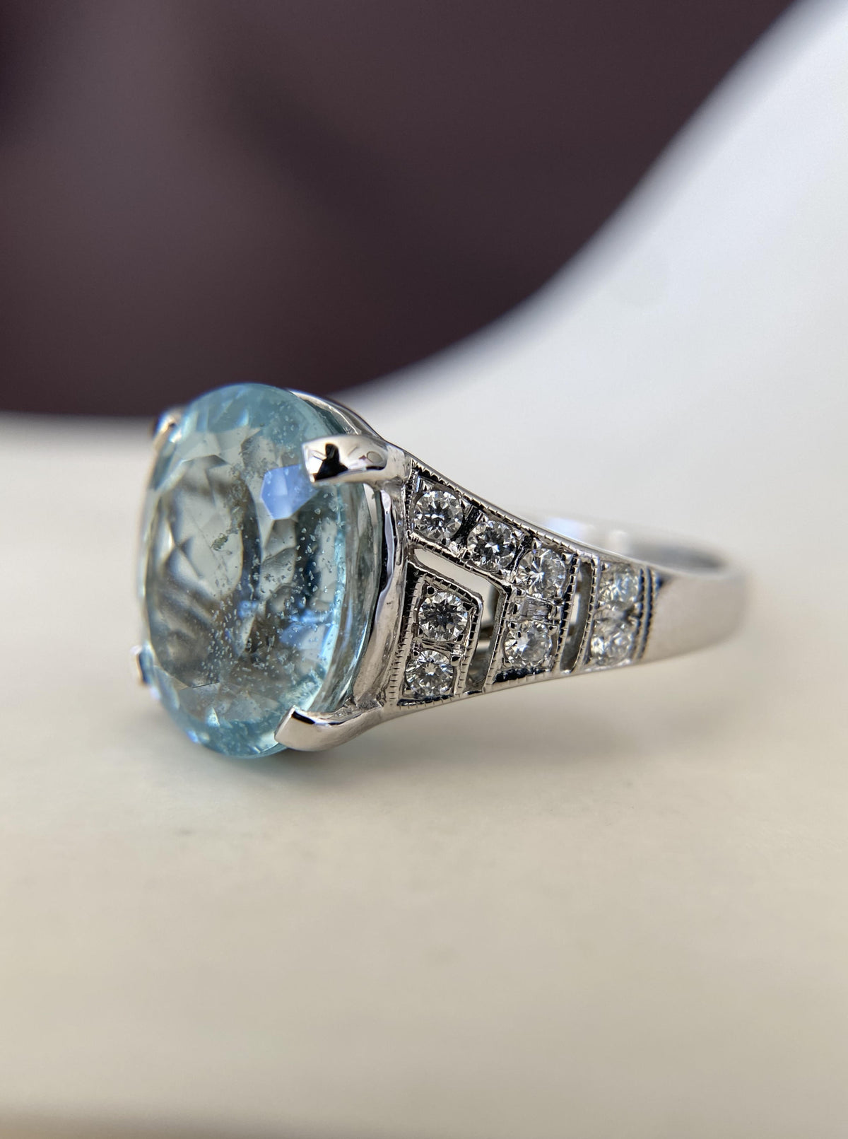Vintage Aquamarine Cocktail Ring