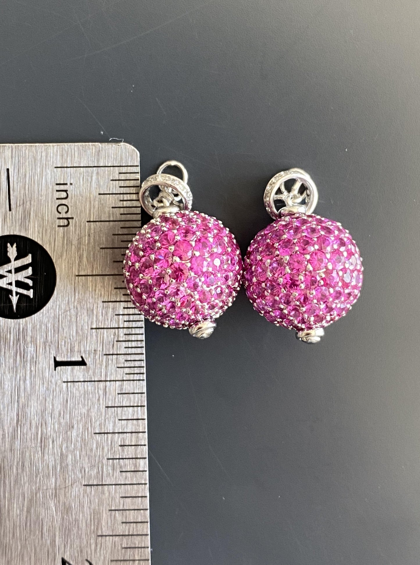 Pink Sapphire Disco Ball Earrings