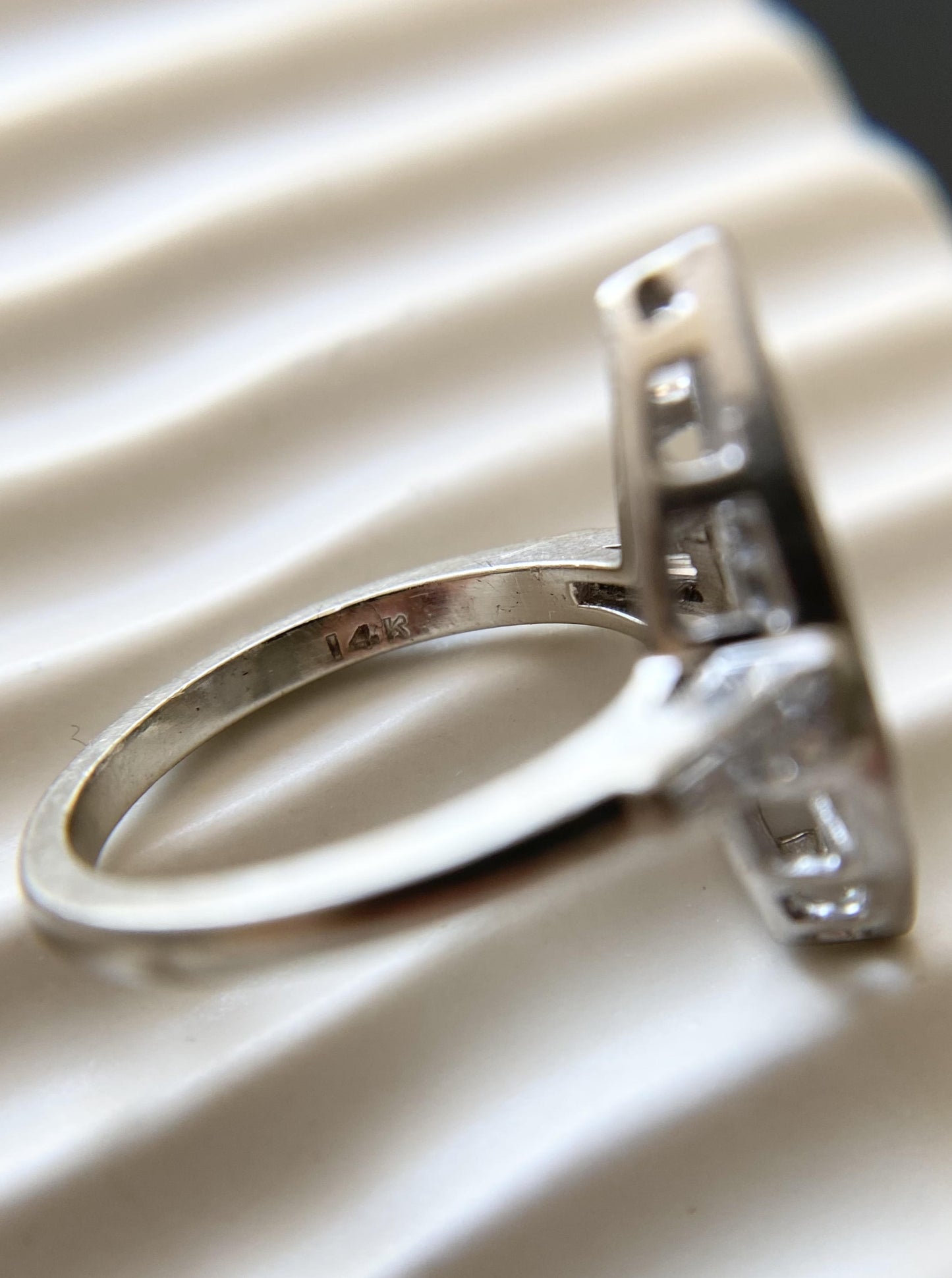 Marquise Tapered Diamond Halo Ring