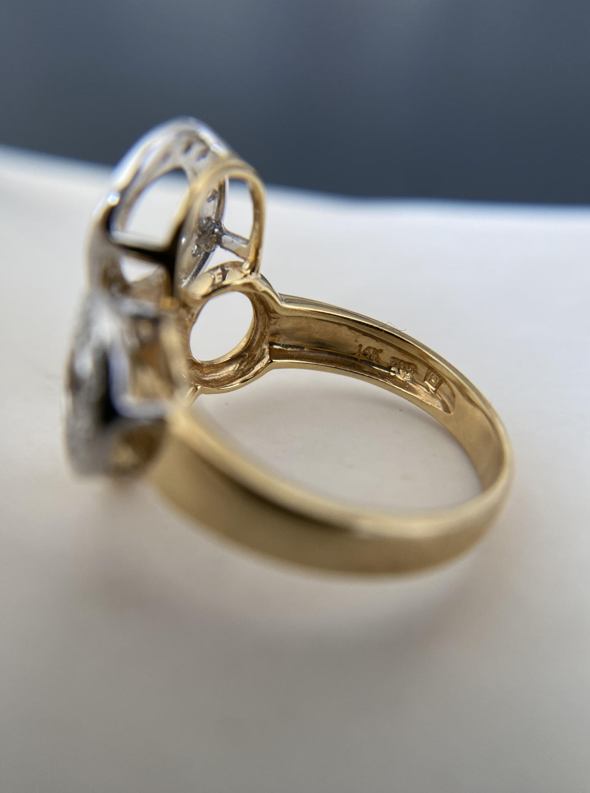 14K Diamond Hoops Cocktail Ring