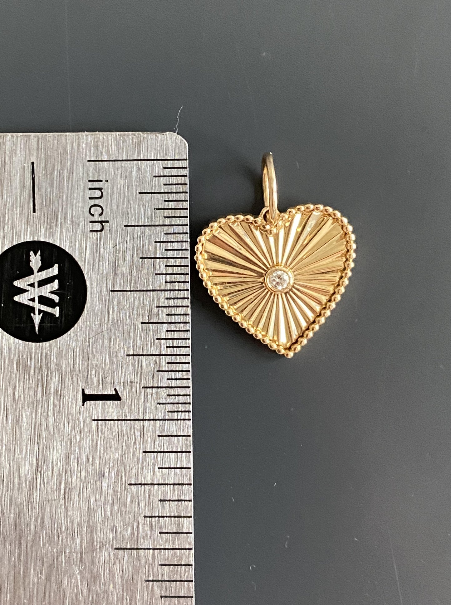 Heart Diamond Cut Charm