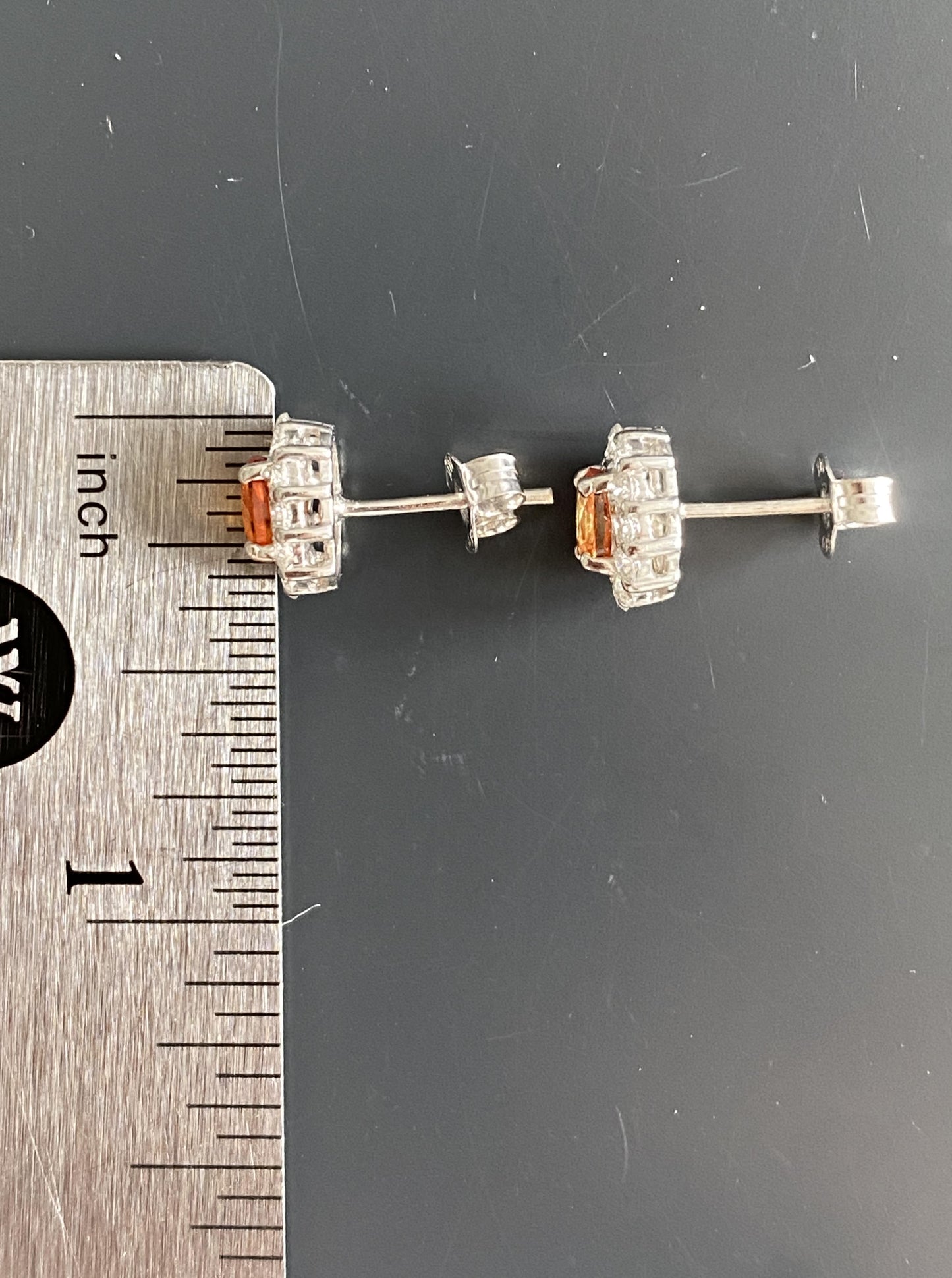Orange Sapphire Studs