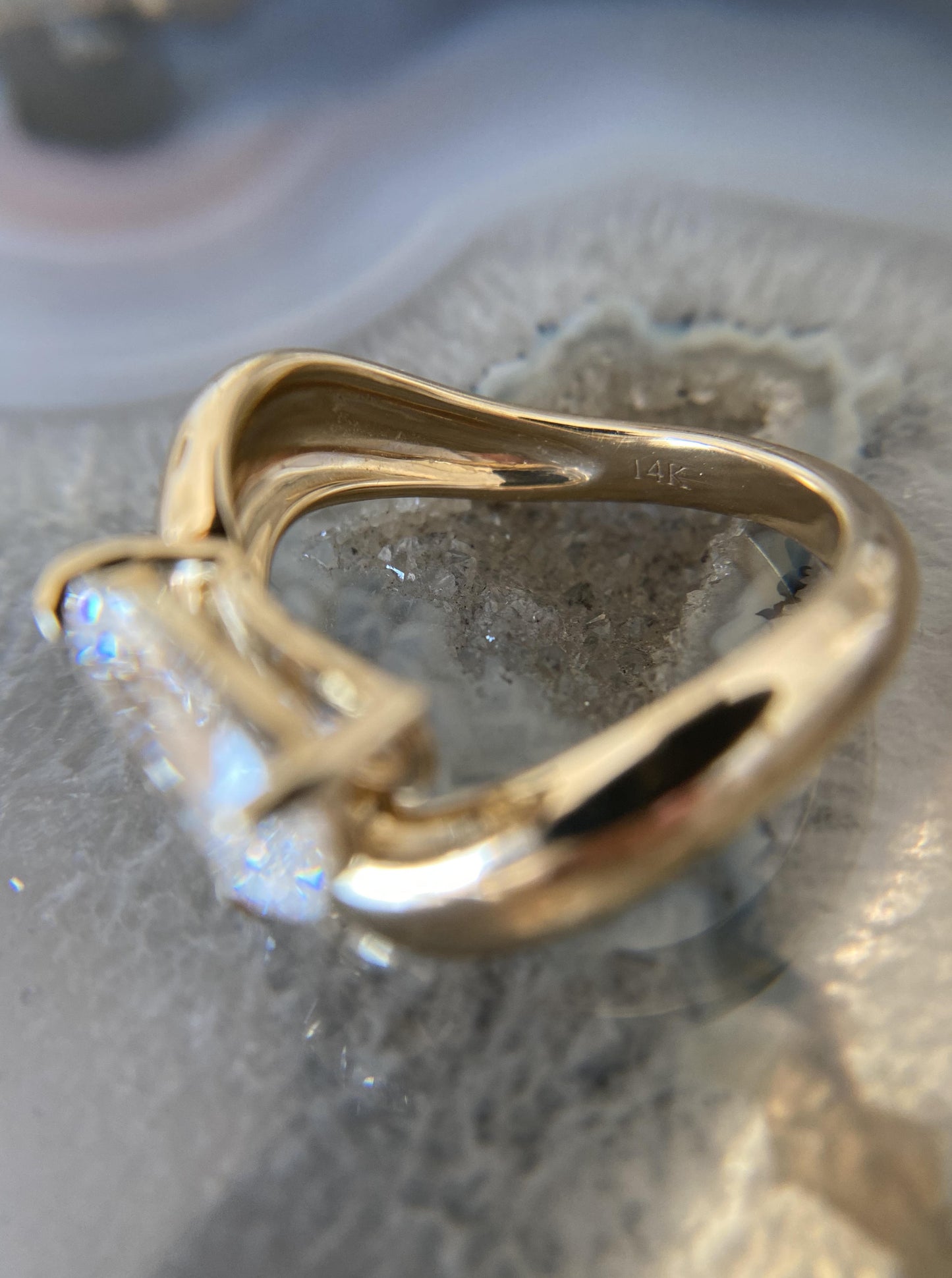 Chunky Wavy Lab Diamond Ring