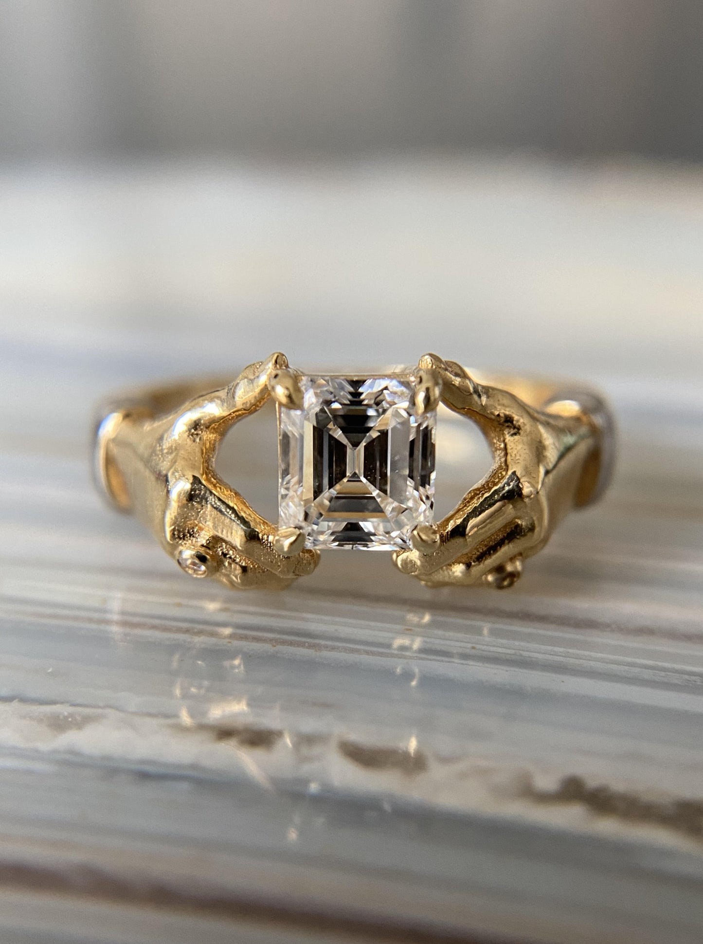 18K Claddagh Diamond Ring