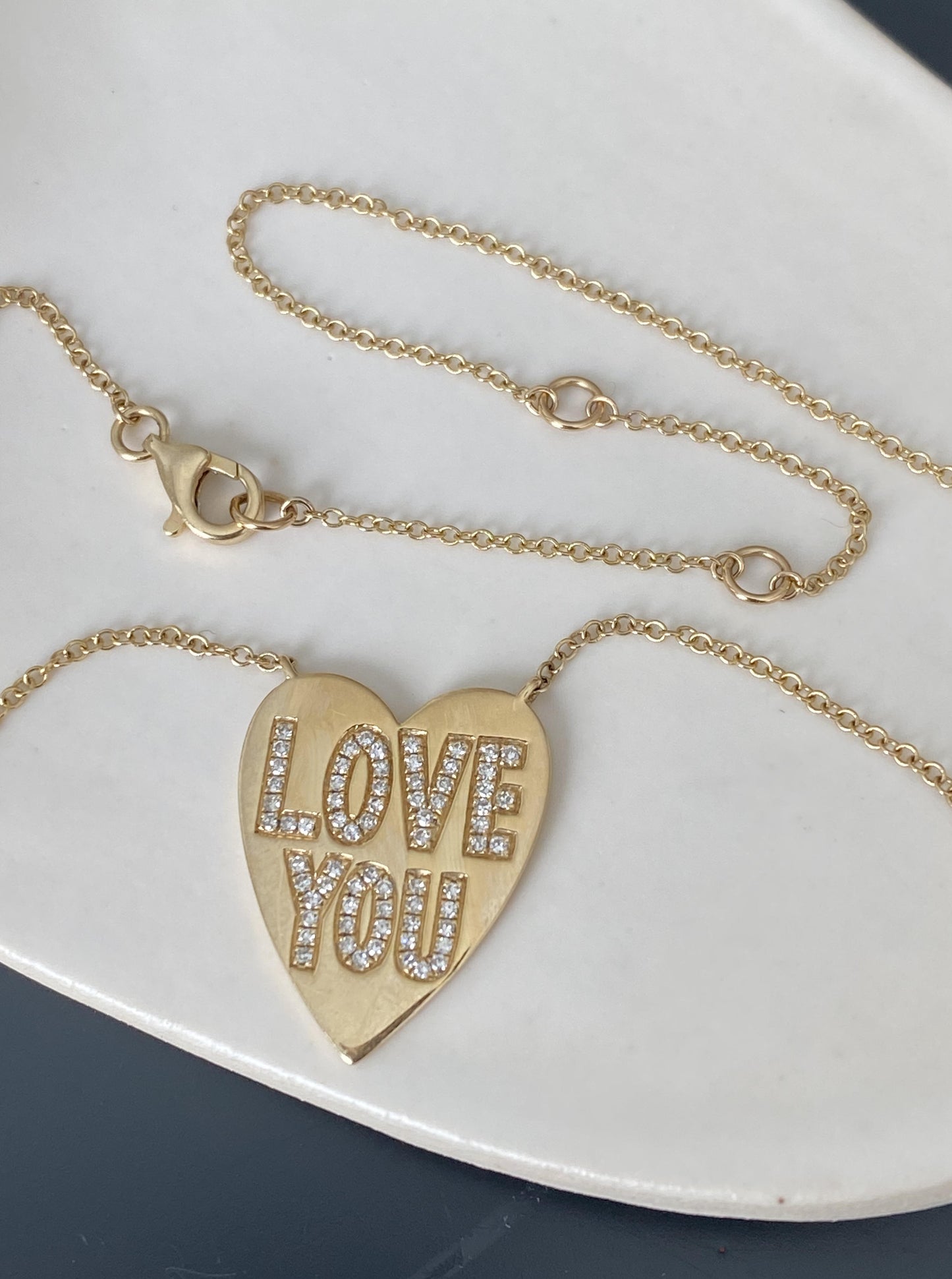 "LOVE YOU" Heart Necklace