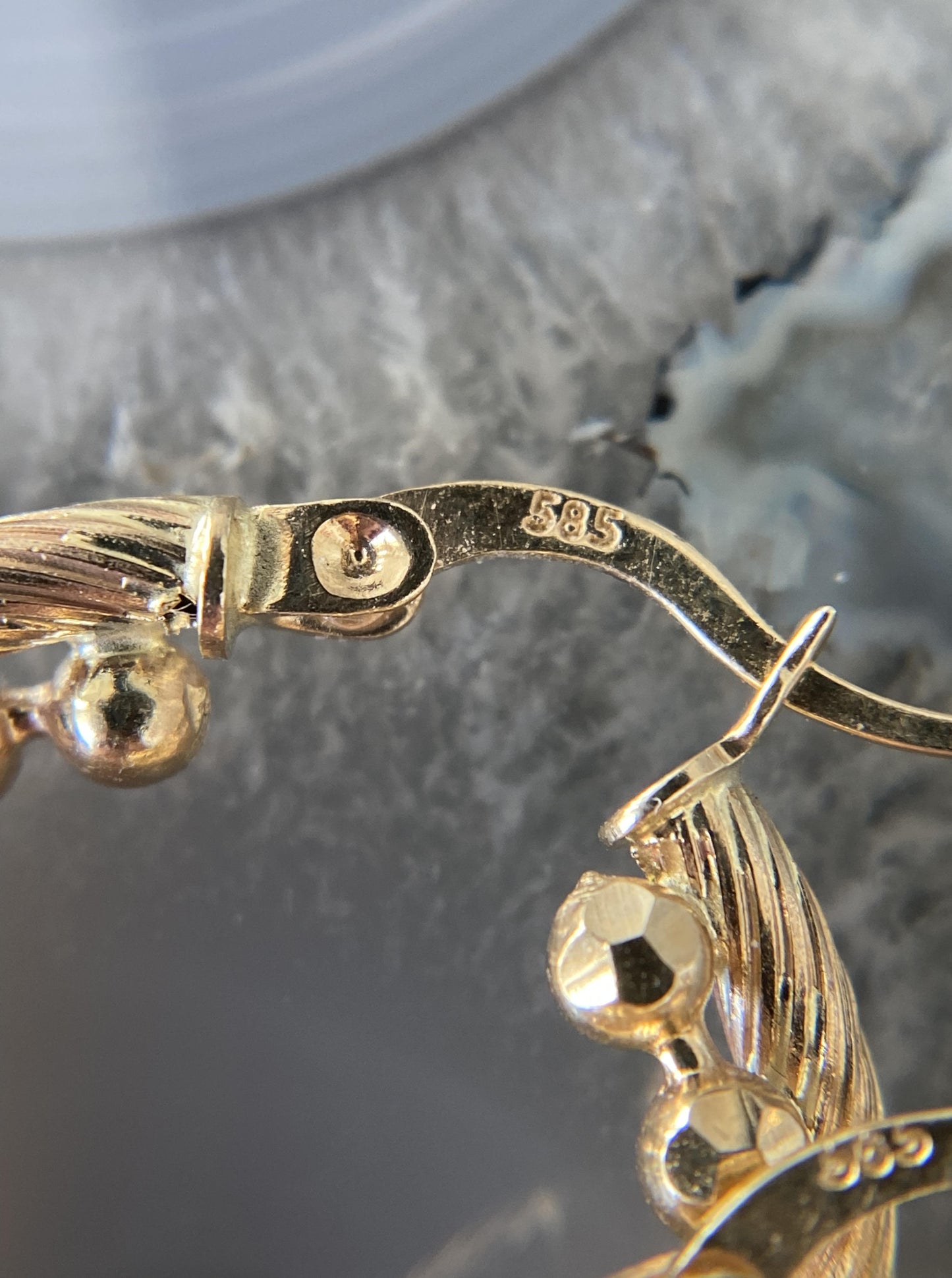 Double Beaded Hoops Earrings