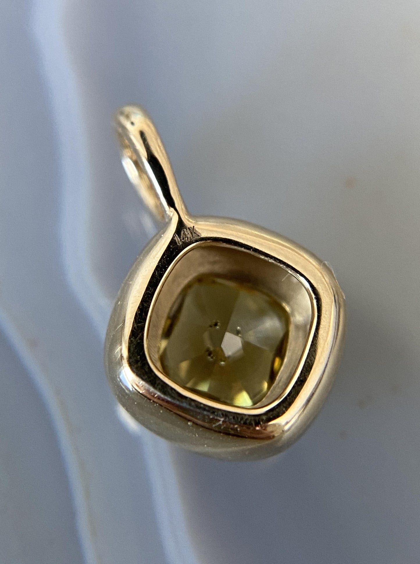 Yellow Cushion Diamond Charm