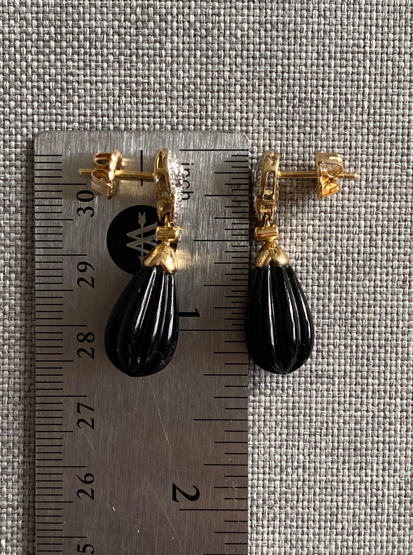 Vintage Onyx Dangle Earrings