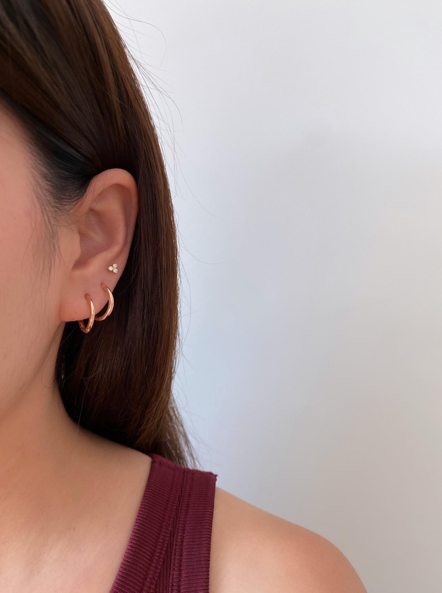 14K Rose Gold Small Hoops