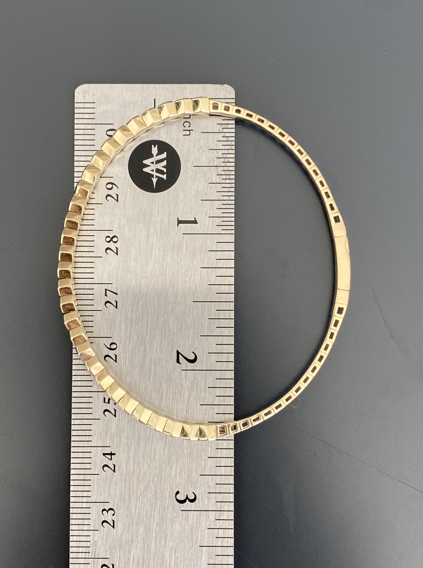 14K Honey Comb Diamond Bangle