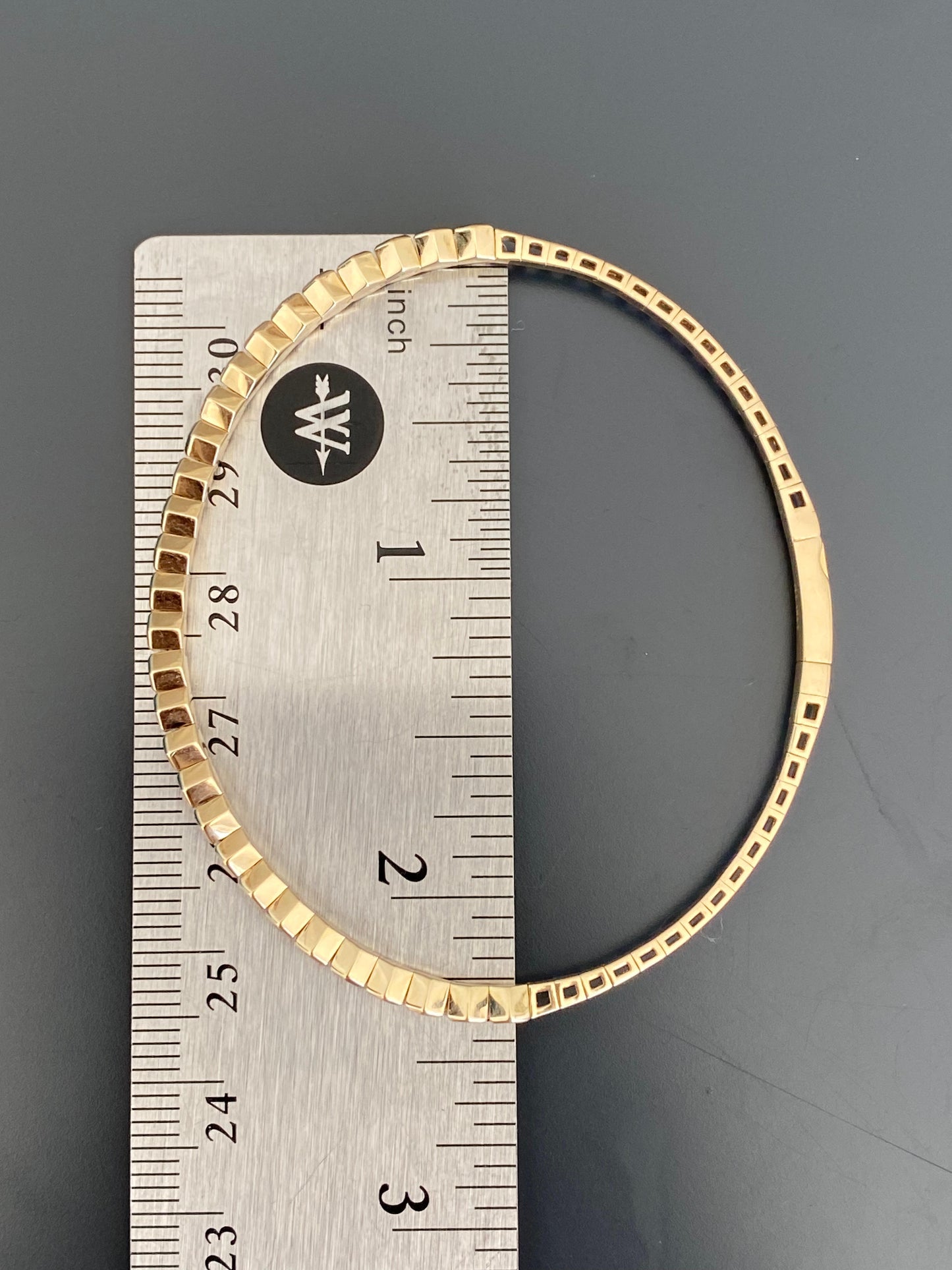 14K Honey Comb Diamond Bangle