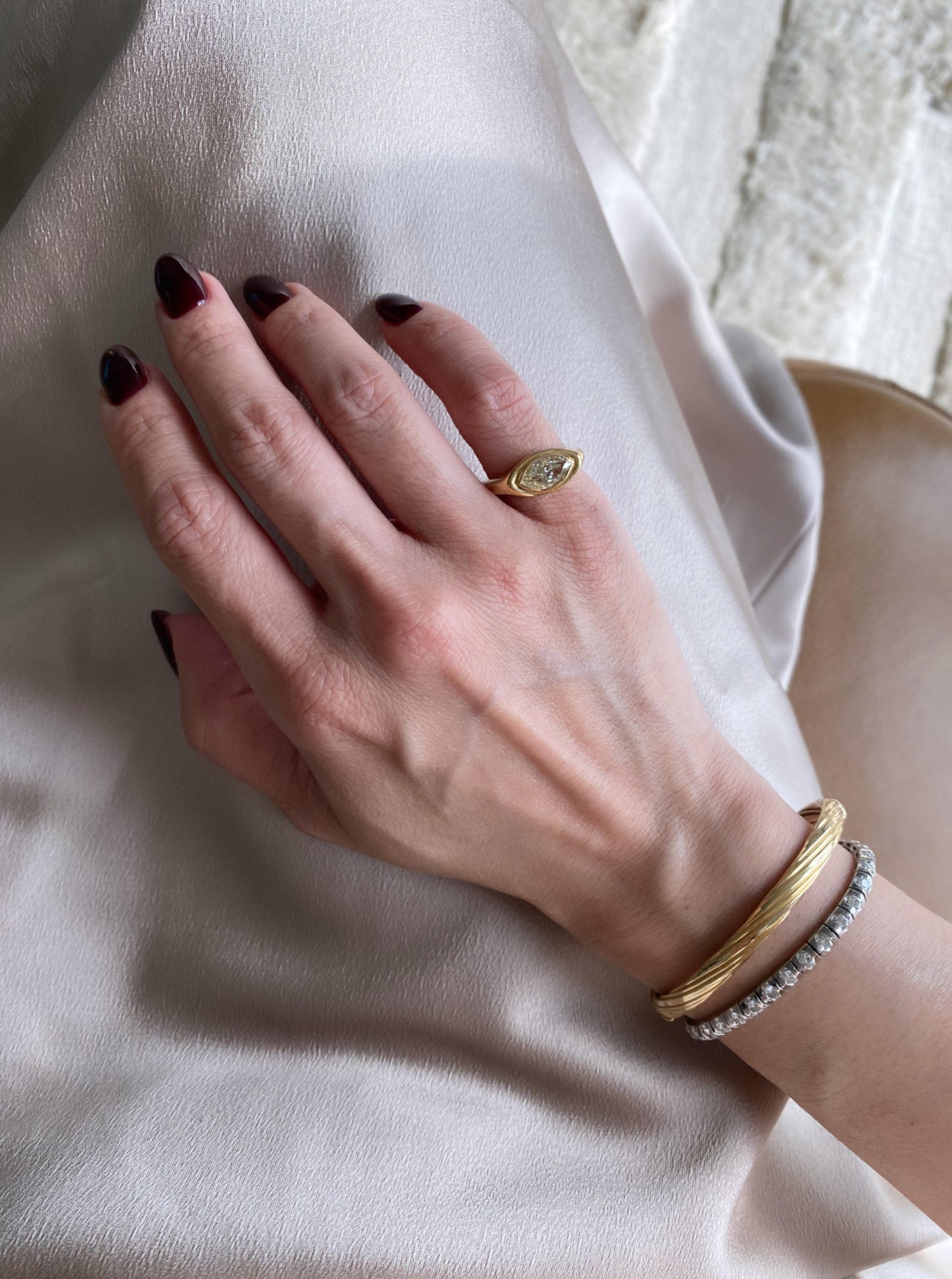 Marquise Diamond Signet Ring