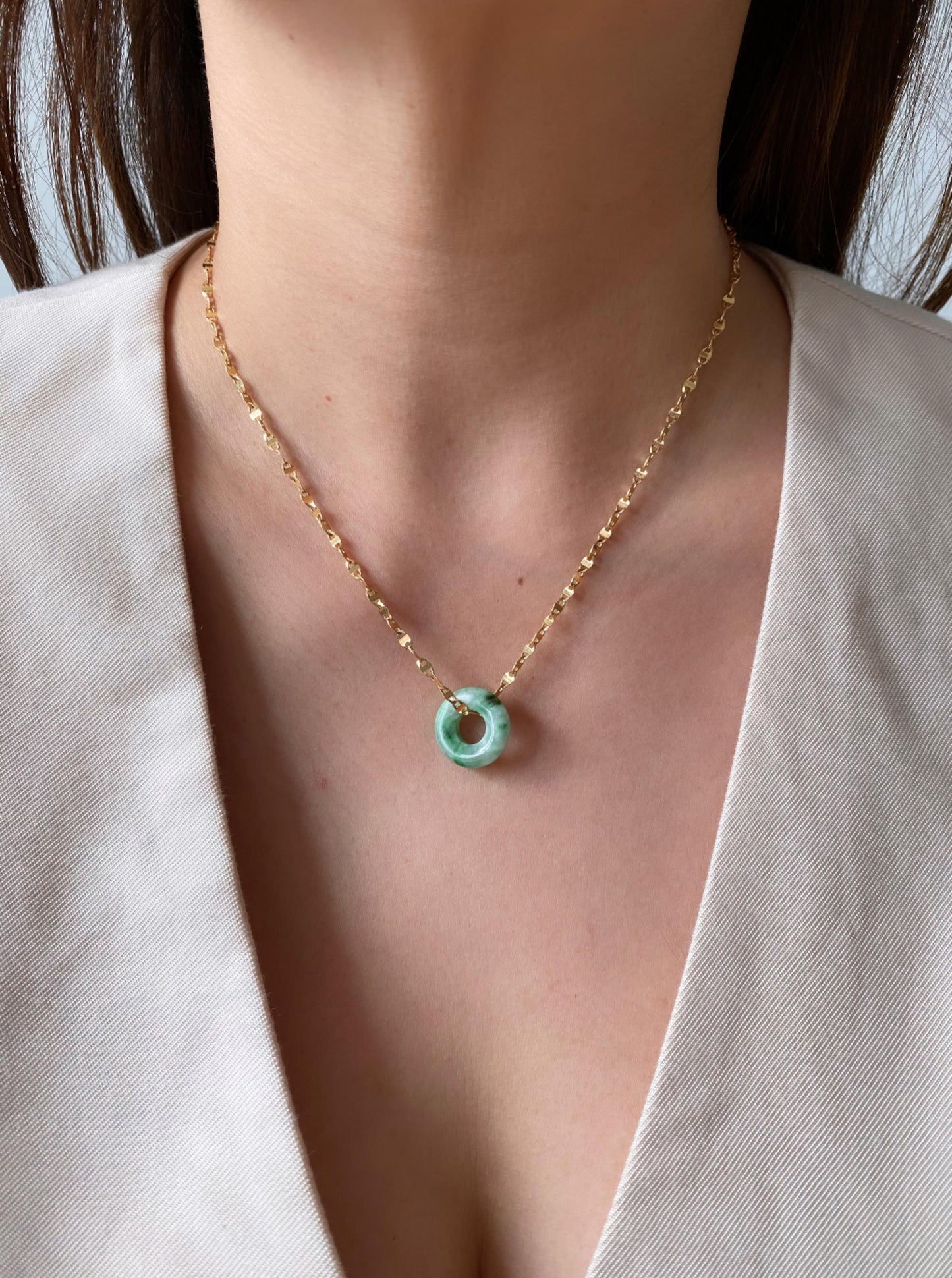 Green Jade Coin Charm