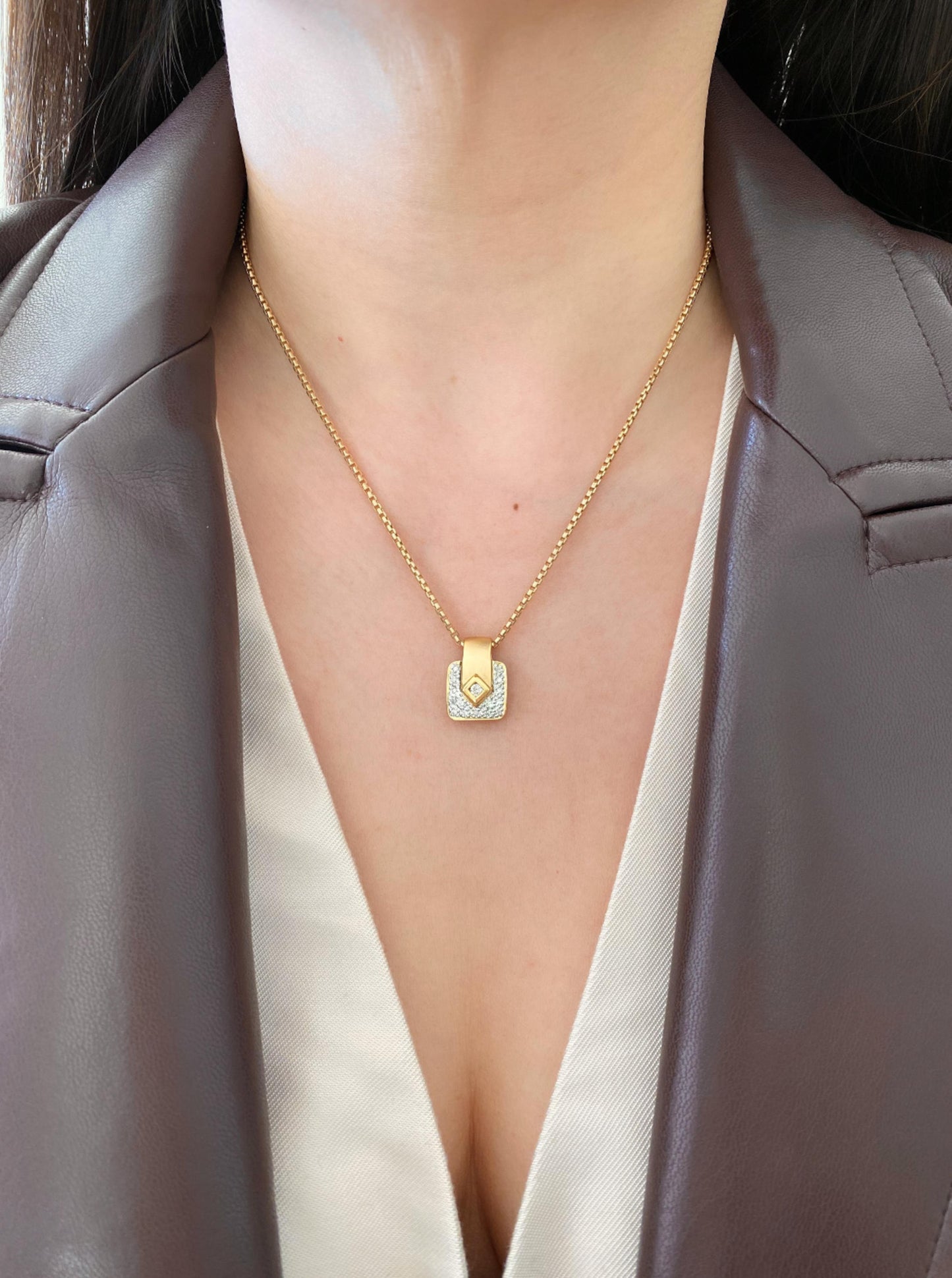 Vintage Diamond Square Charm