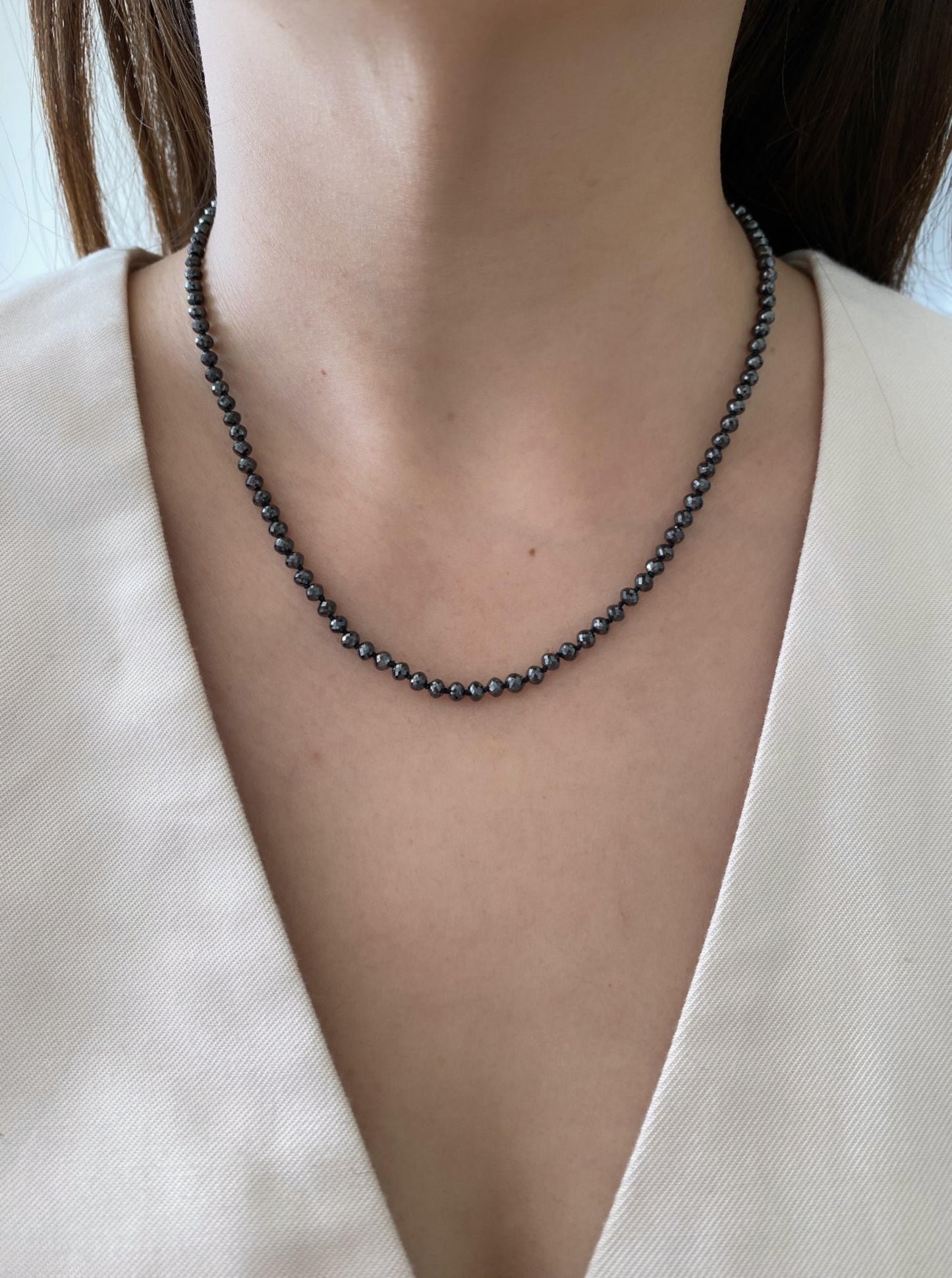 14K Black Diamond Beaded Chain (3.5mm)