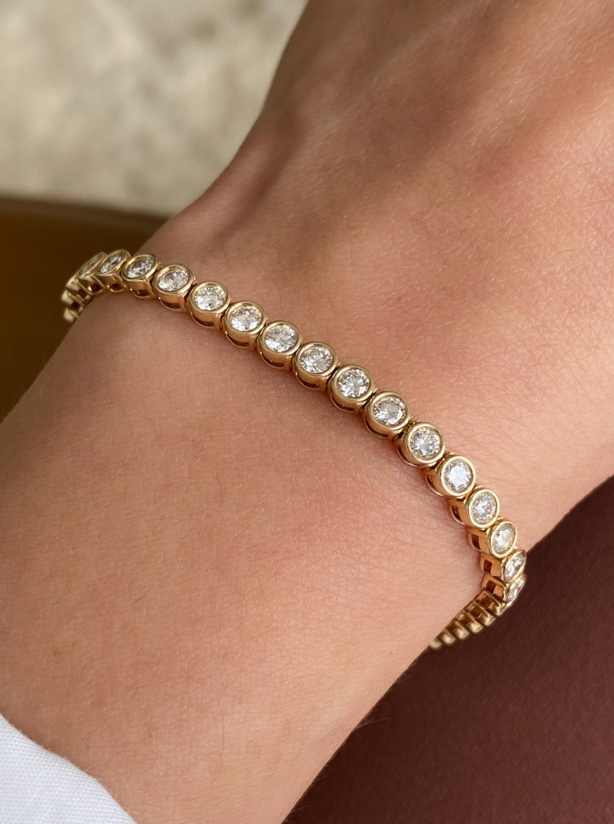3.07 Carats Bezel Lab Diamond Bracelet