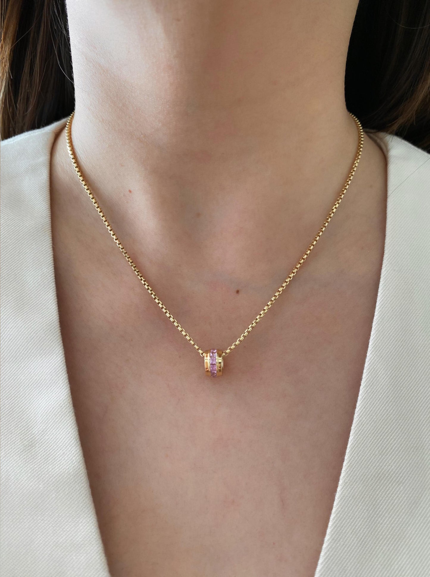 Pink Sapphire Spacer Charm