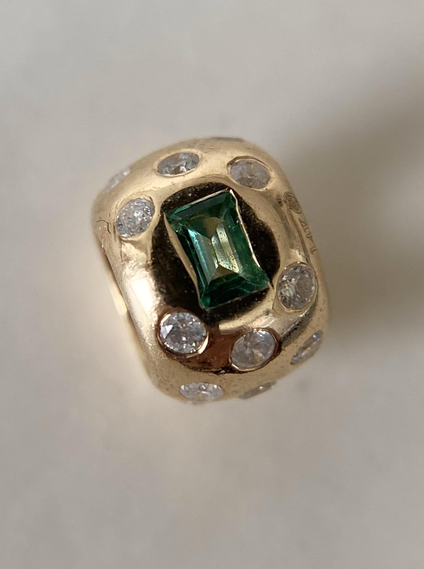 Emerald & Diamond Spacer Charm