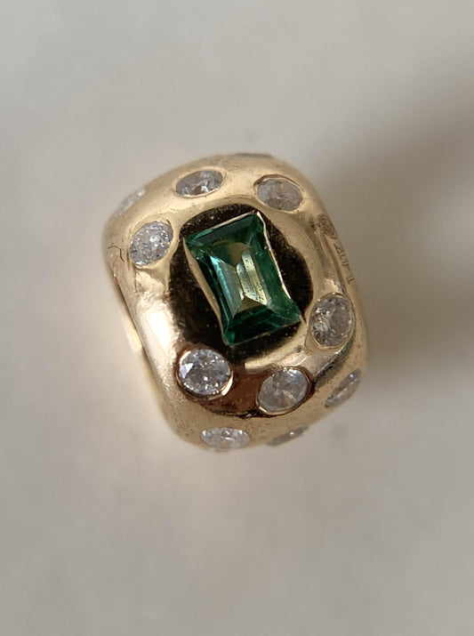 Emerald & Diamond Spacer Charm
