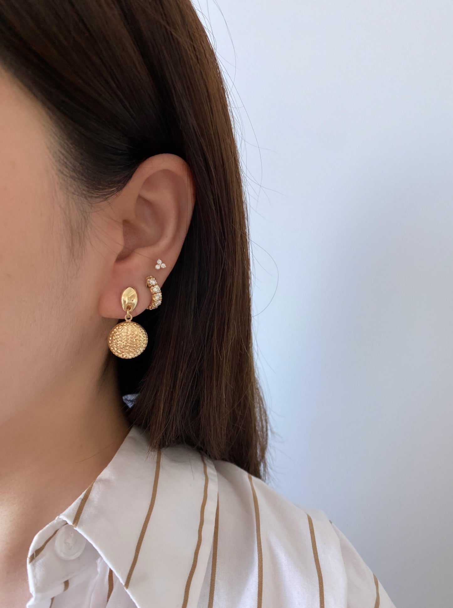 Pineapple Diamond Cut Dangle Earring
