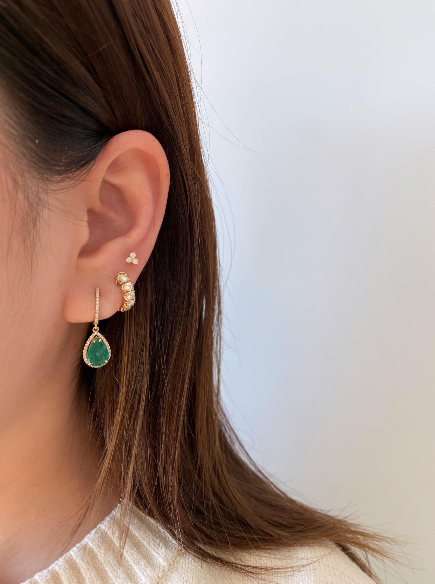 Drop Pear Shape Emerald Earrings