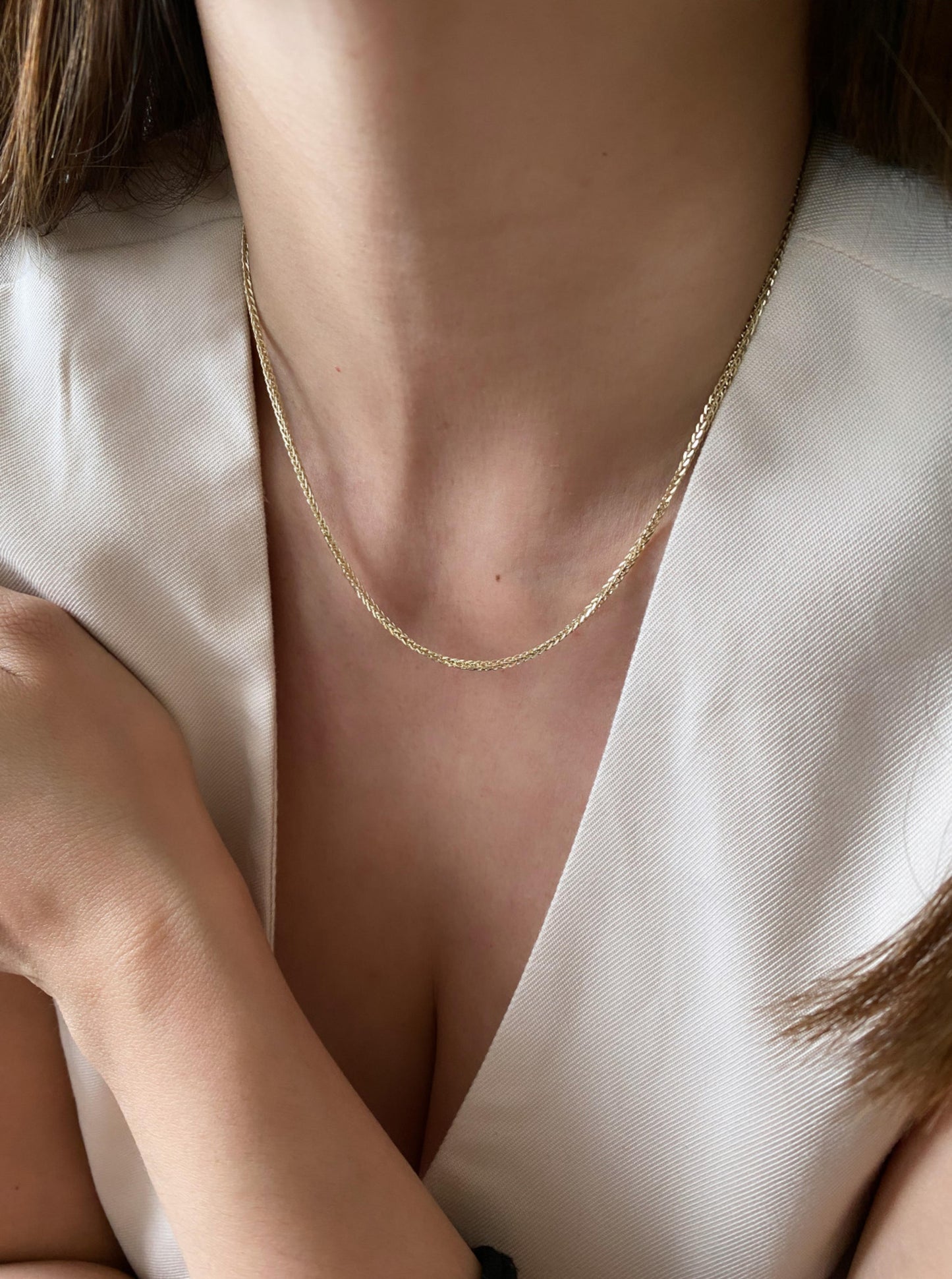 14K Box Wheat Chain