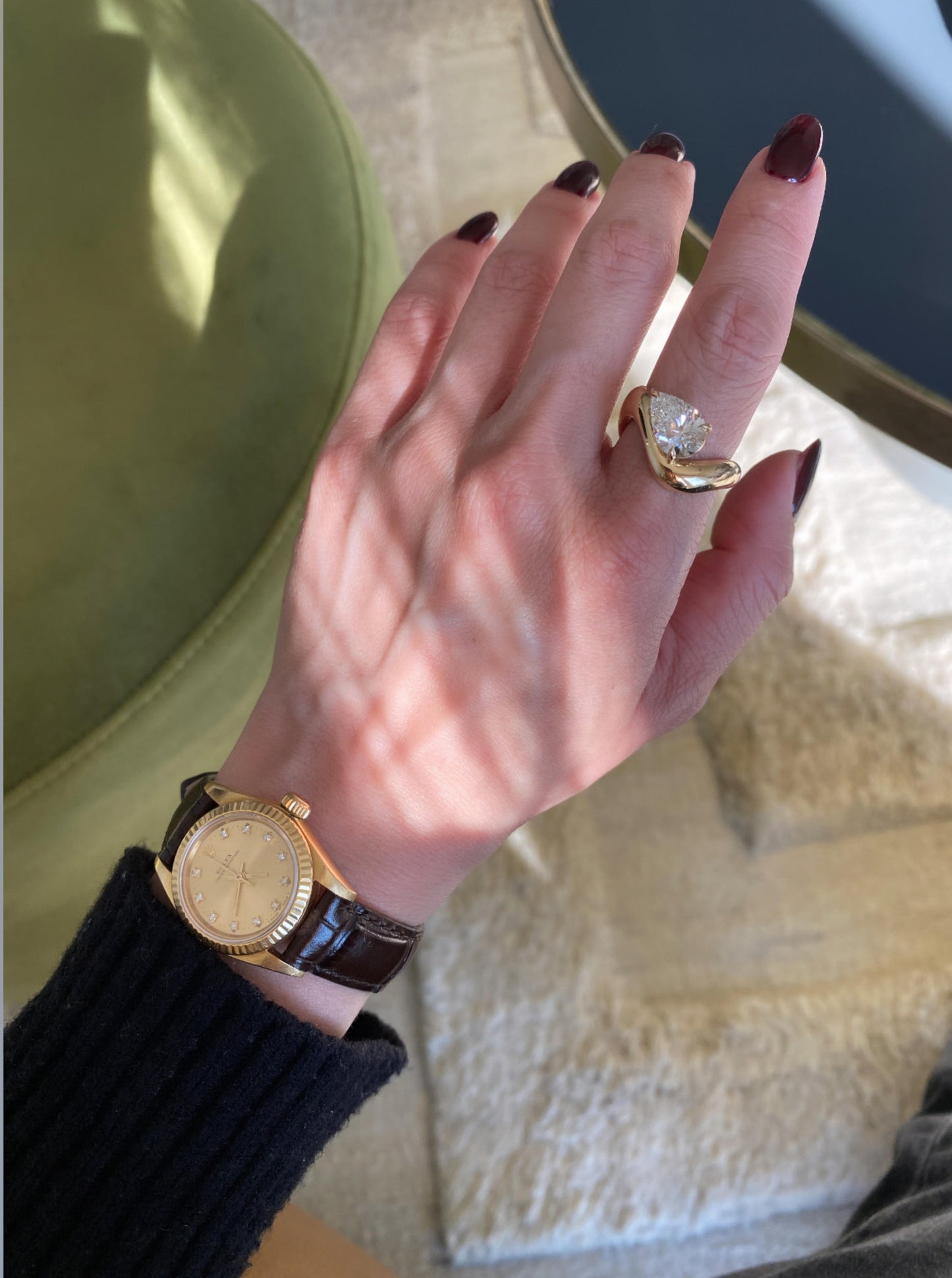 Chunky Wavy Lab Diamond Ring