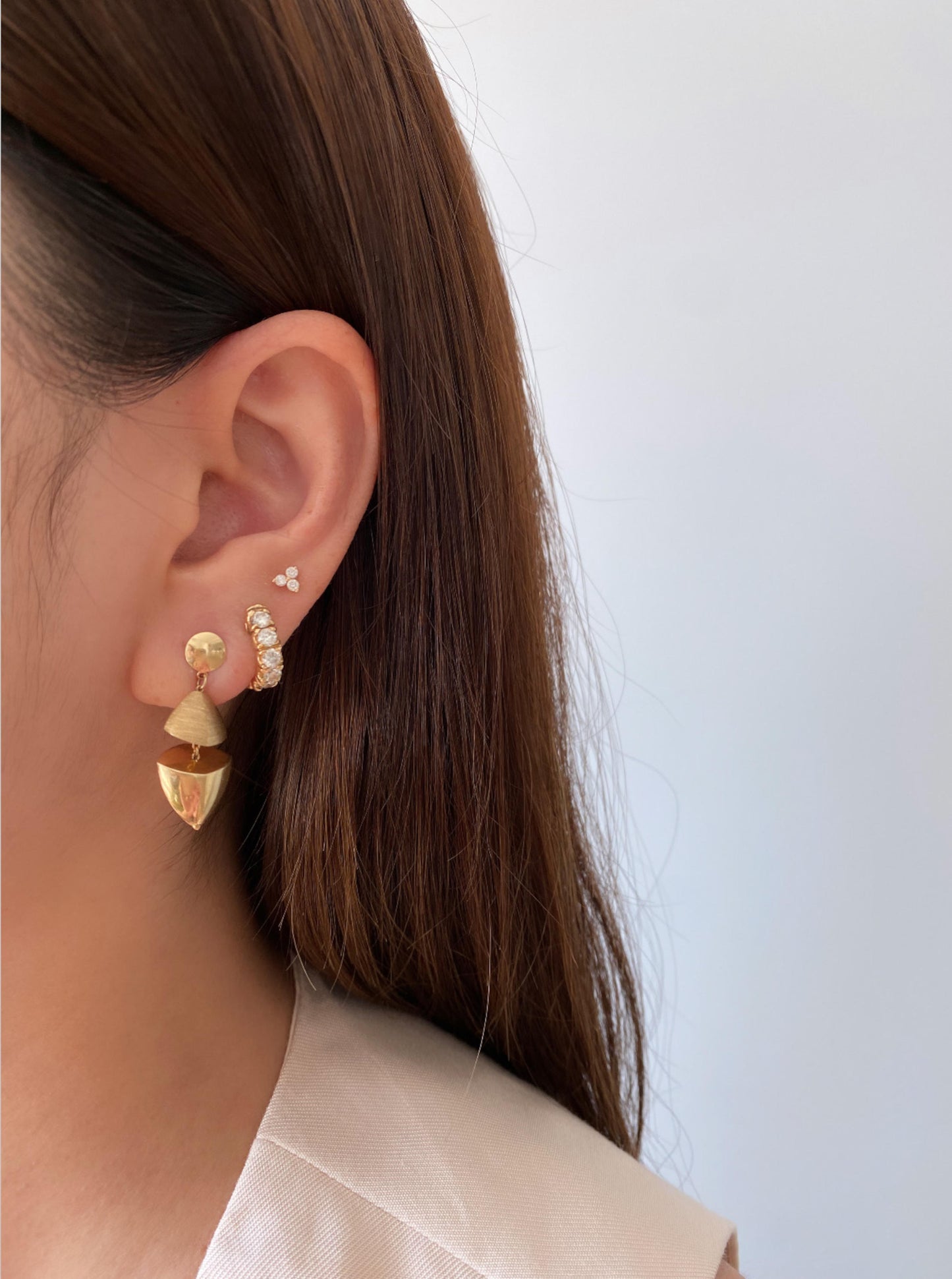 Puffy Geometric Dangle Earrings