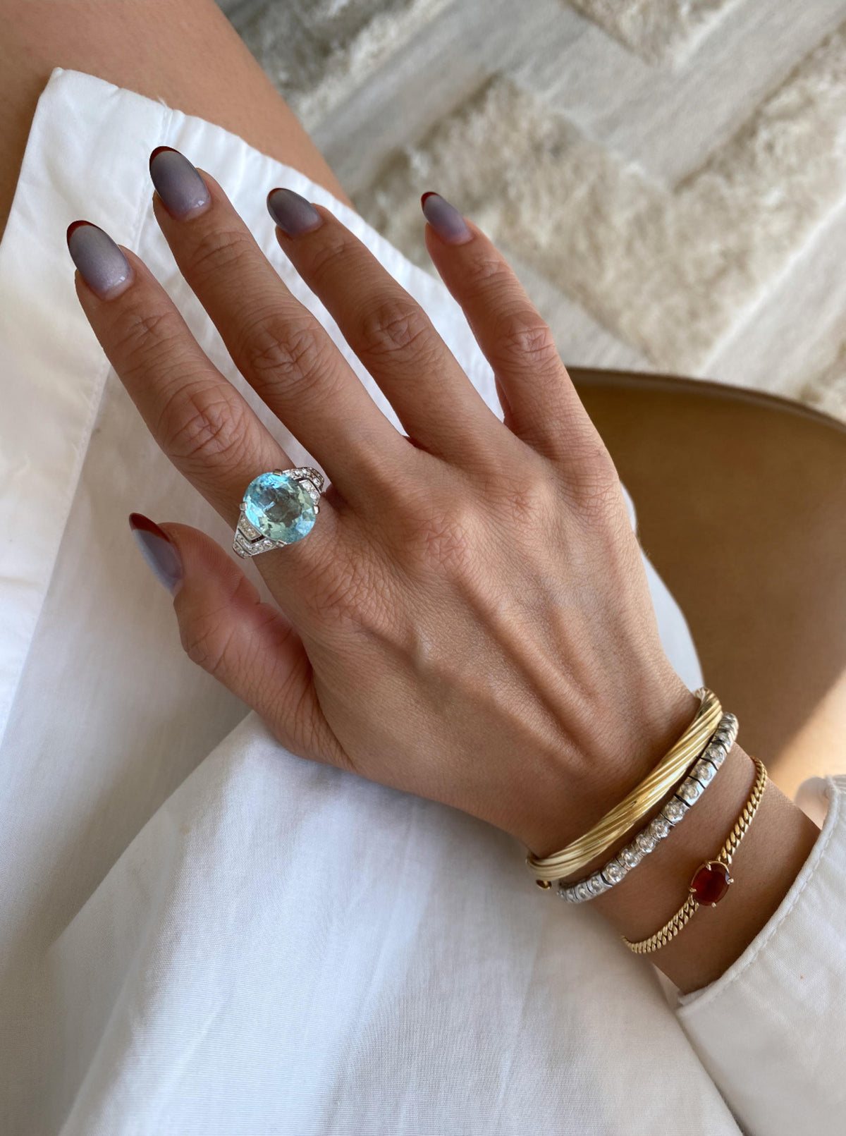 Vintage Aquamarine Cocktail Ring