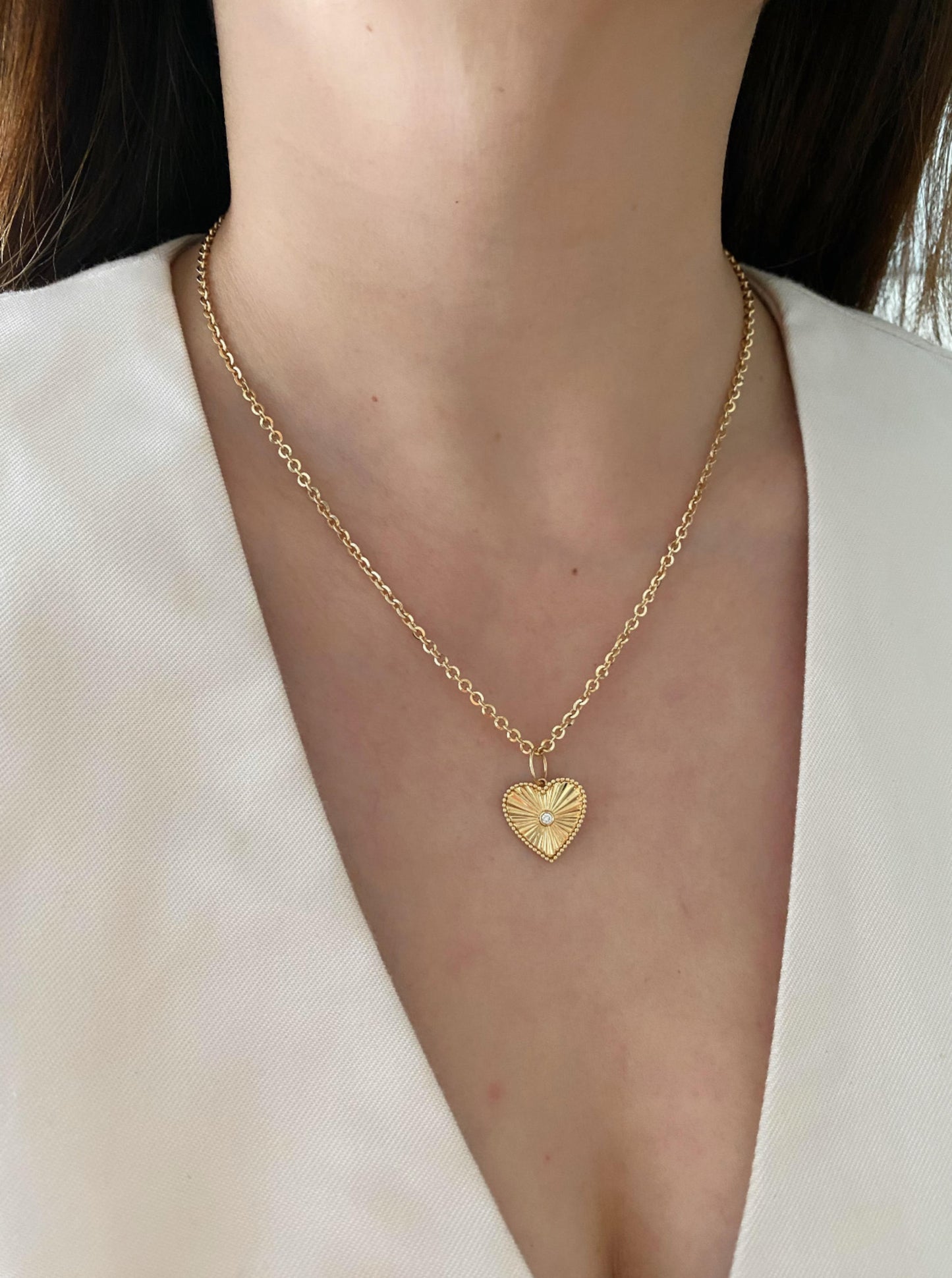 Heart Diamond Cut Charm
