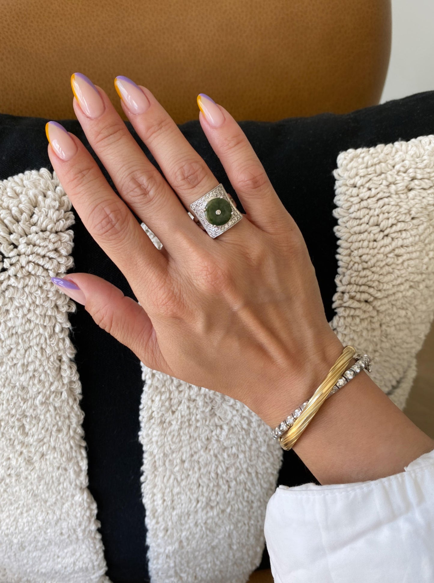 Pre-Loved Jade & Diamond Ring