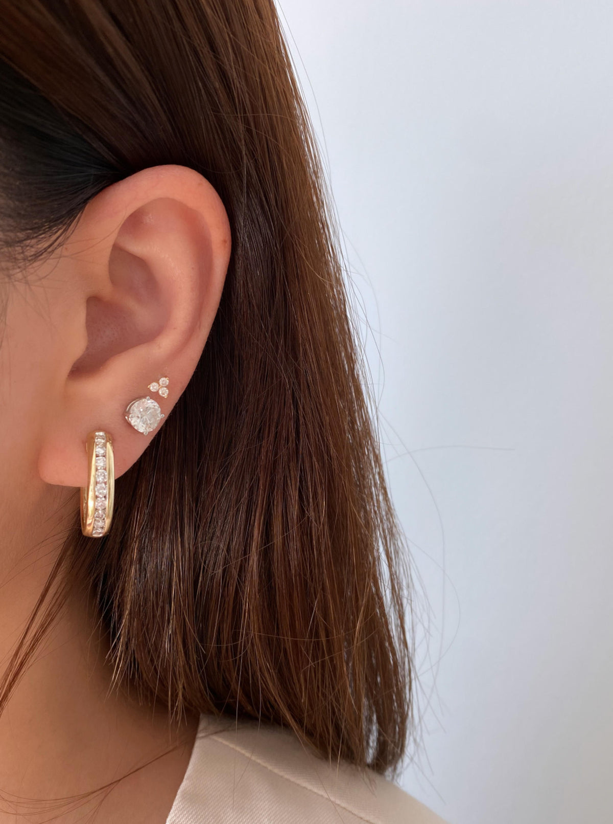 Chunky Diamond Hoops