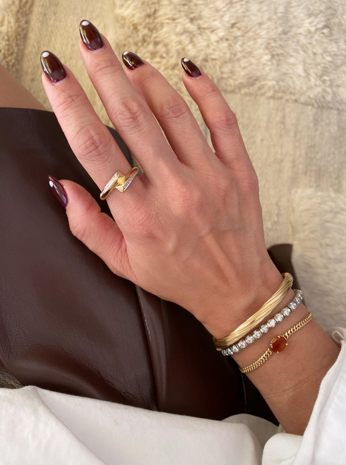 14K Cross Diamond Band
