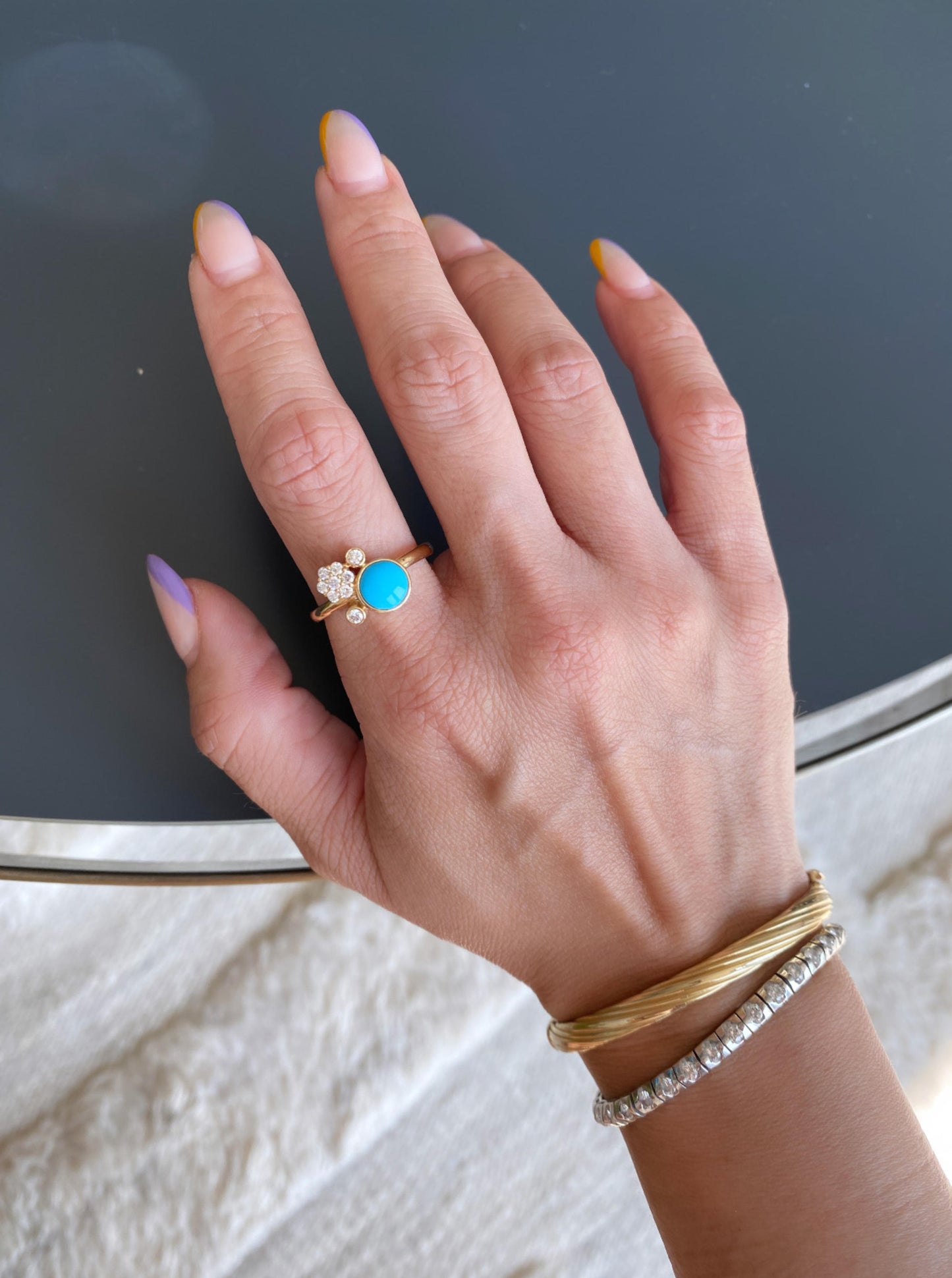 Turquoise and Diamond Ring