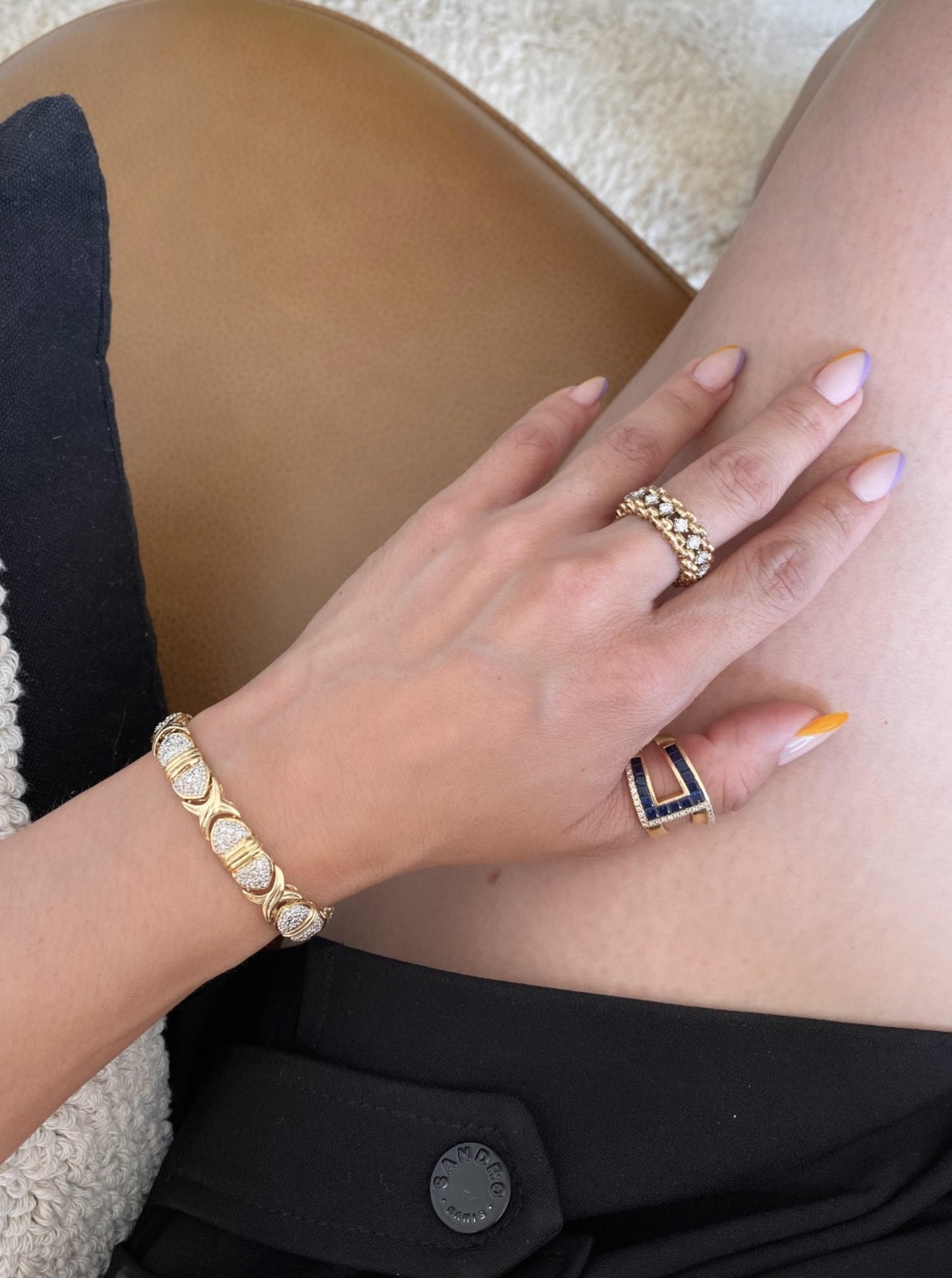 Vintage Pave Cluster Diamond Bracelet