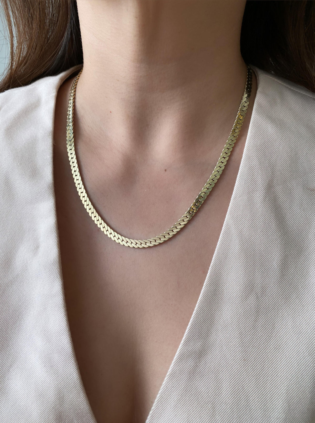 14K Flat Cuban Chain