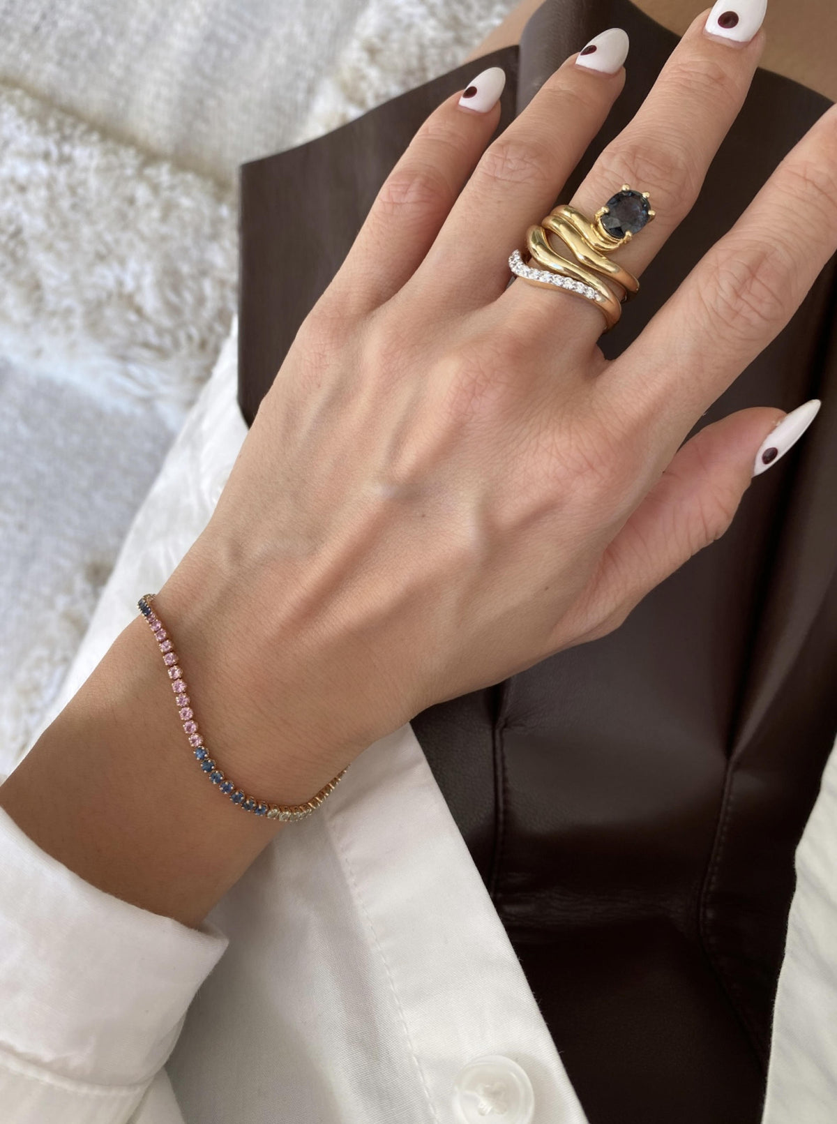 18K Muti Color Sapphire Bracelet