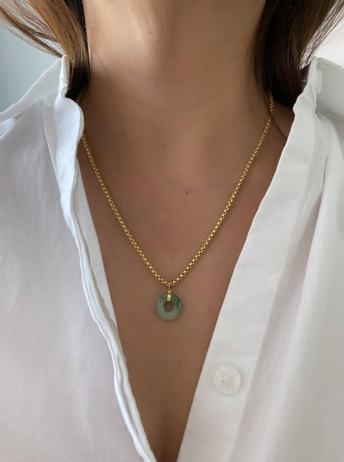 Green Jade Coin Charm
