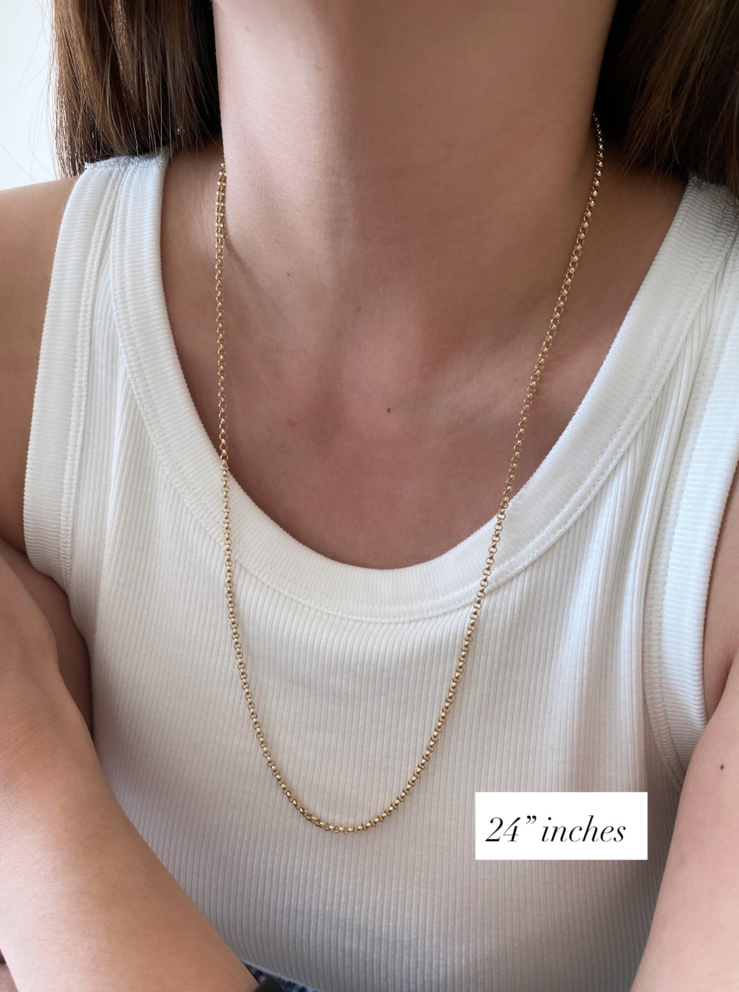 24" Dainty Round Rolo Chain
