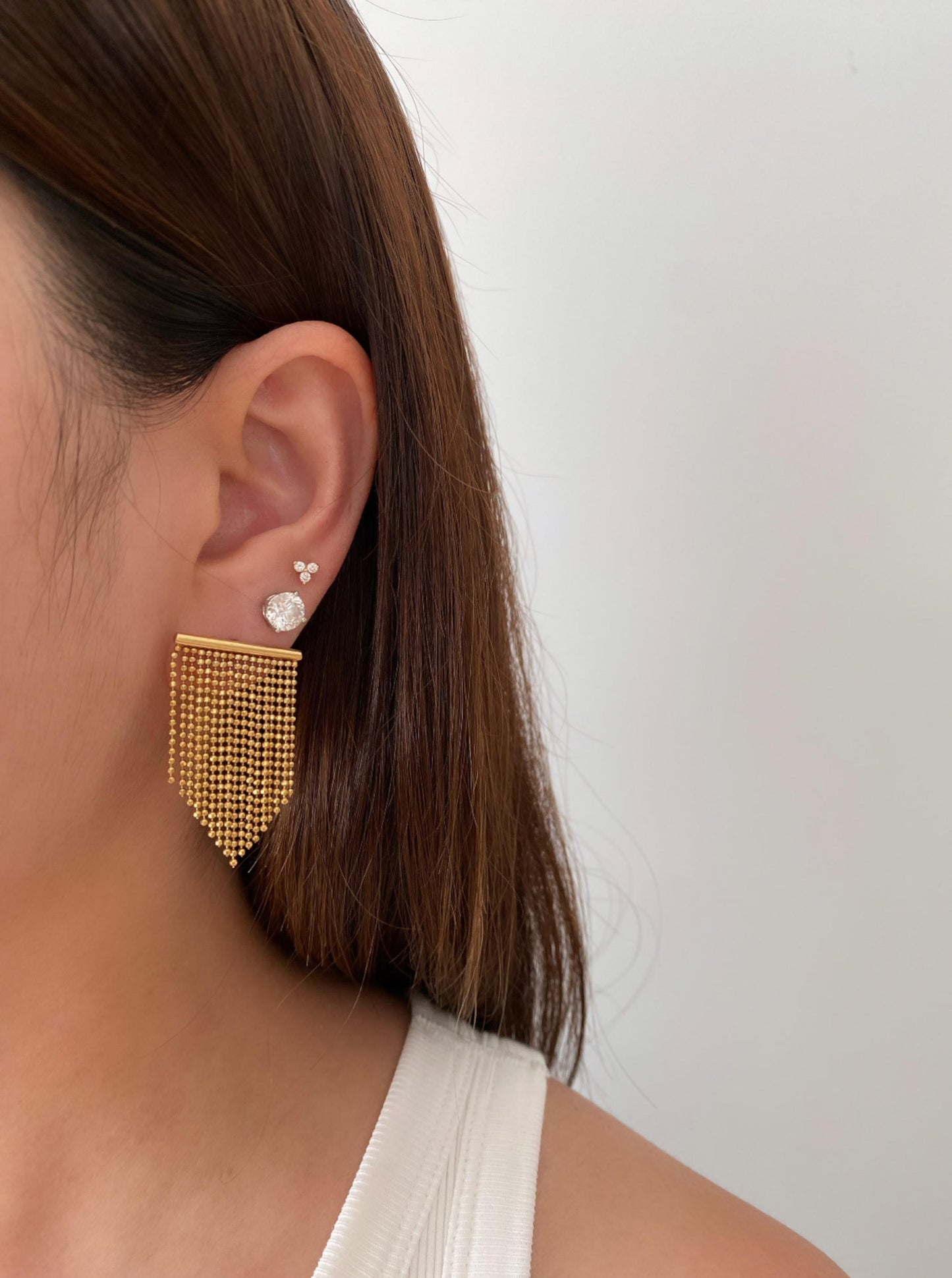 Yellow Gold Tassel Earrings