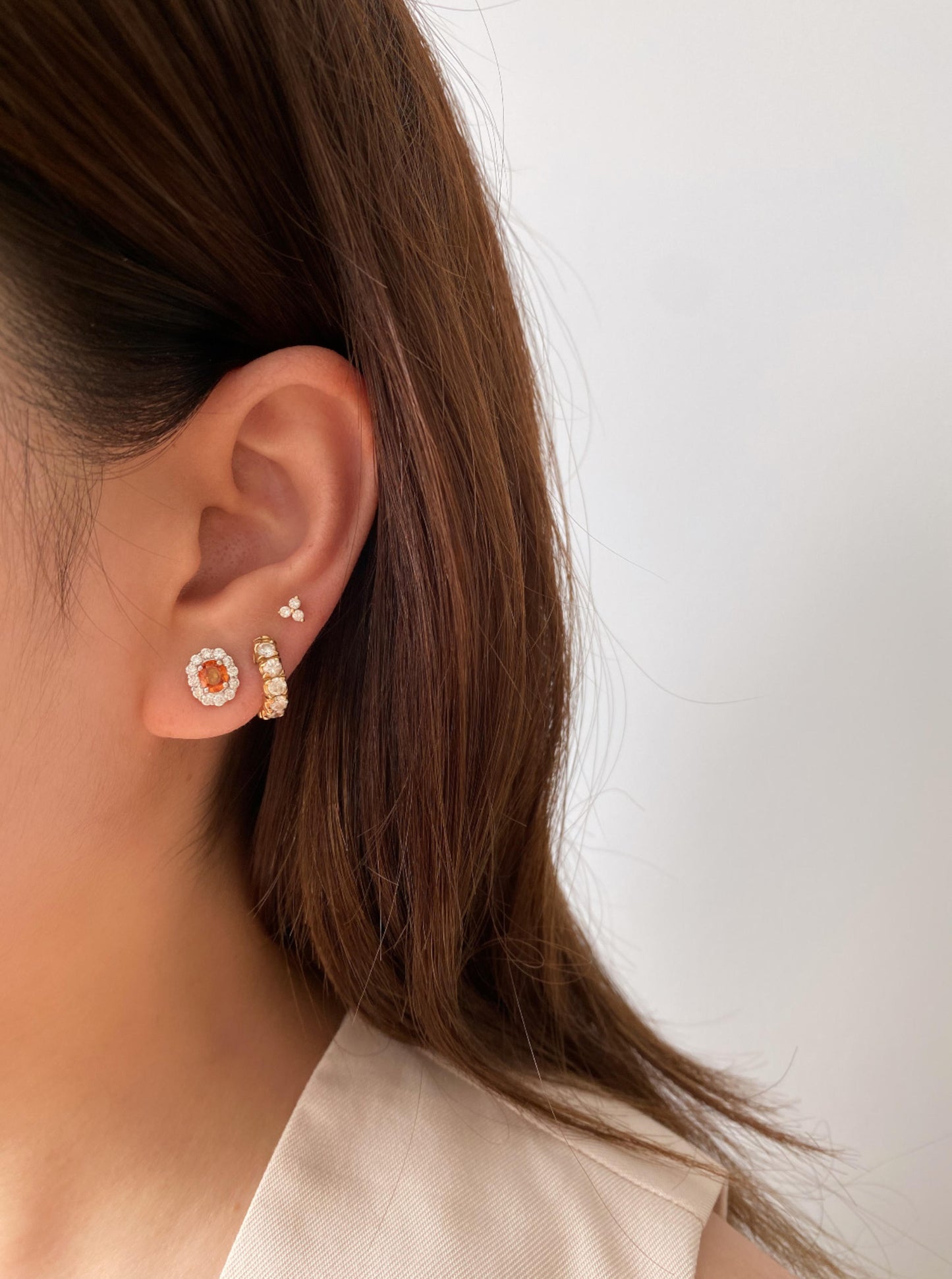 Orange Sapphire Studs