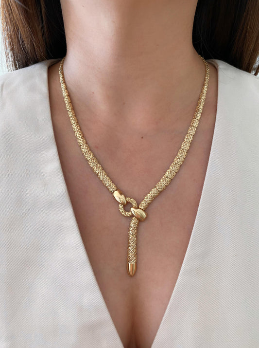 Celestial Cut Lariat Statement Necklace