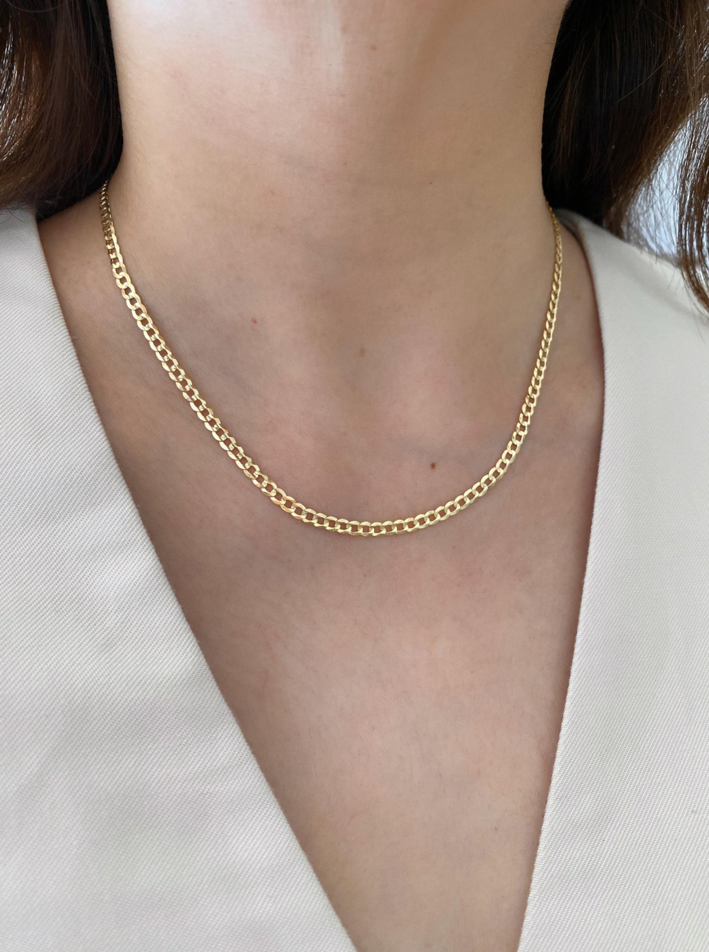 16" Flat Cuban Necklace