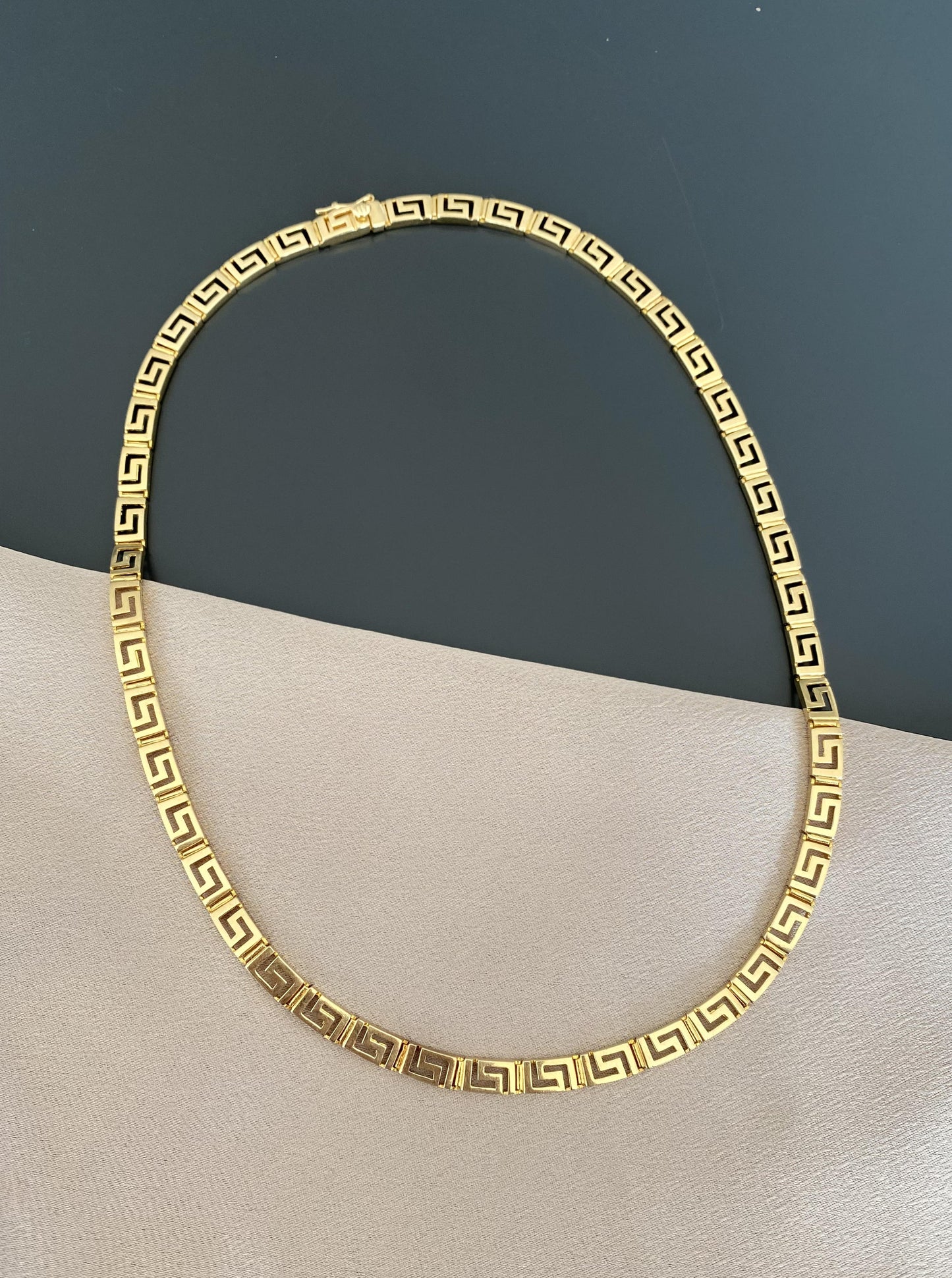 14K Greek Design Collar Necklace
