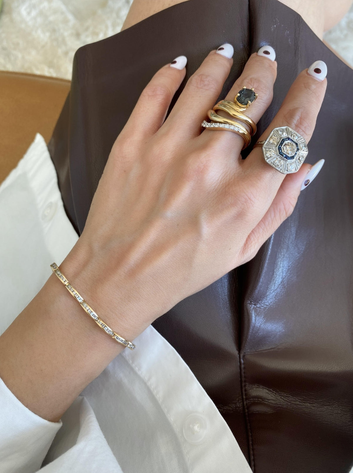 Vintage Scallop Diamond Bracelet