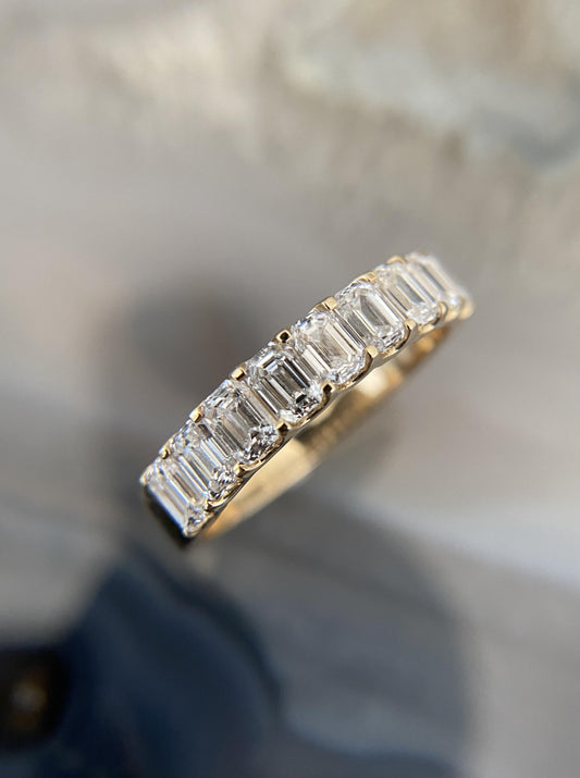 Emerald Cut Lab Diamond Band
