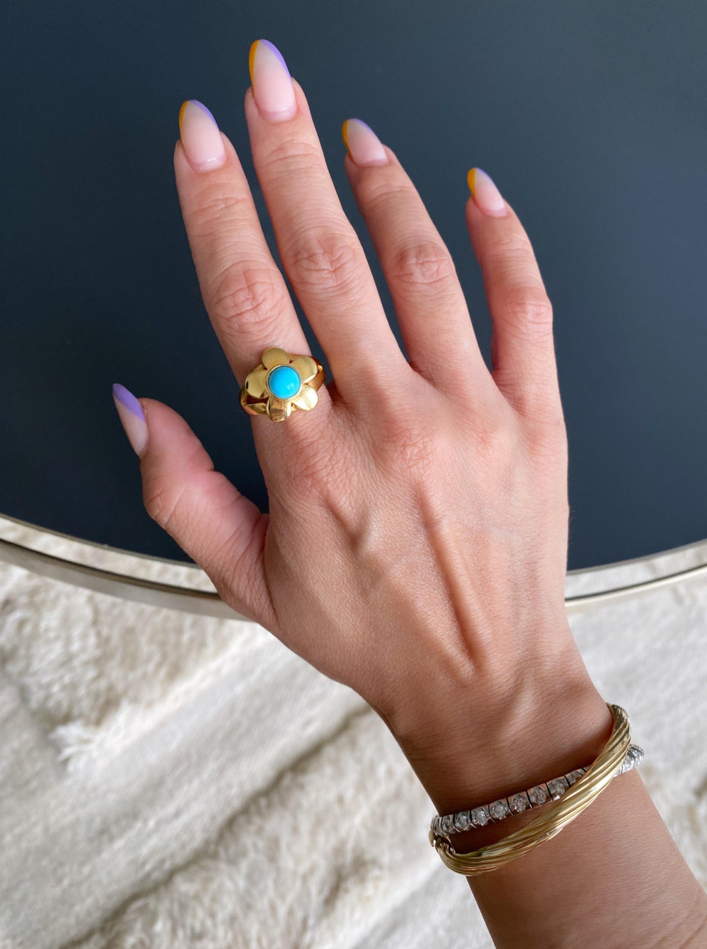 Floral Turquoise Ring