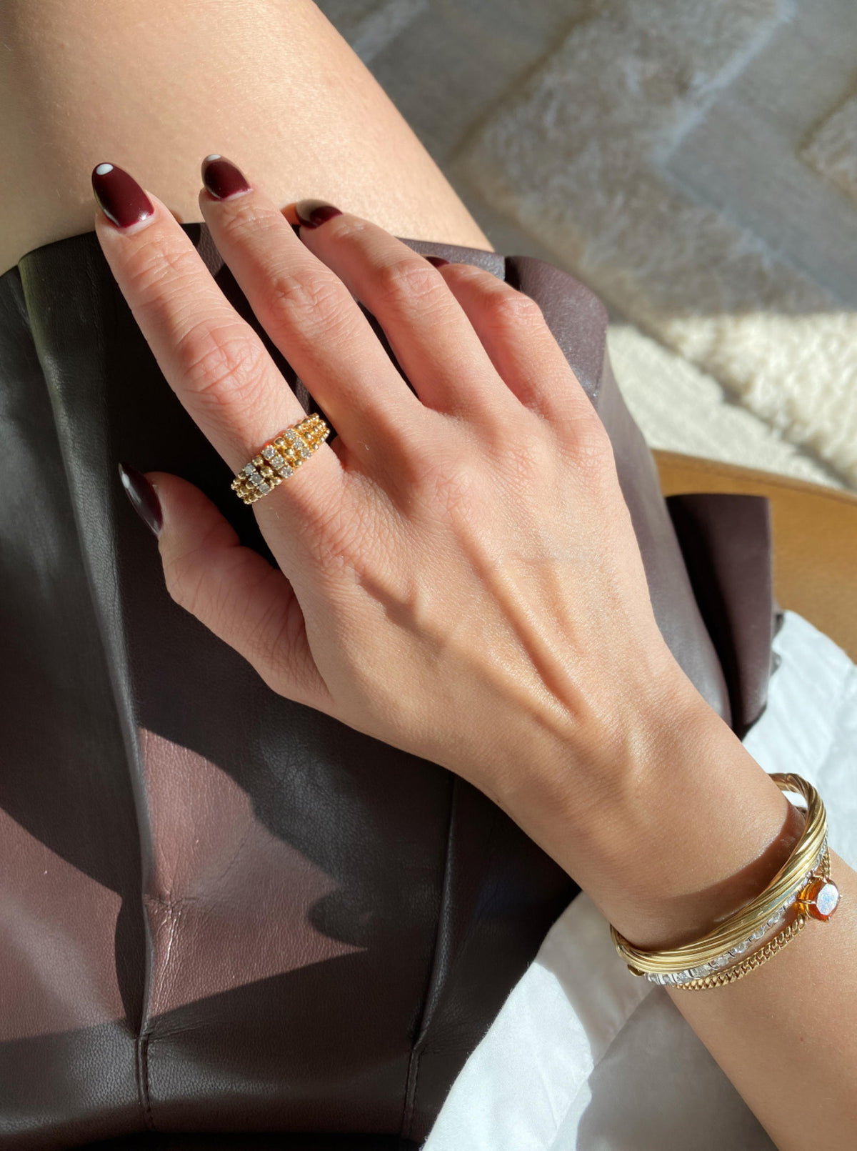 Vintage Beaded Diamond Band