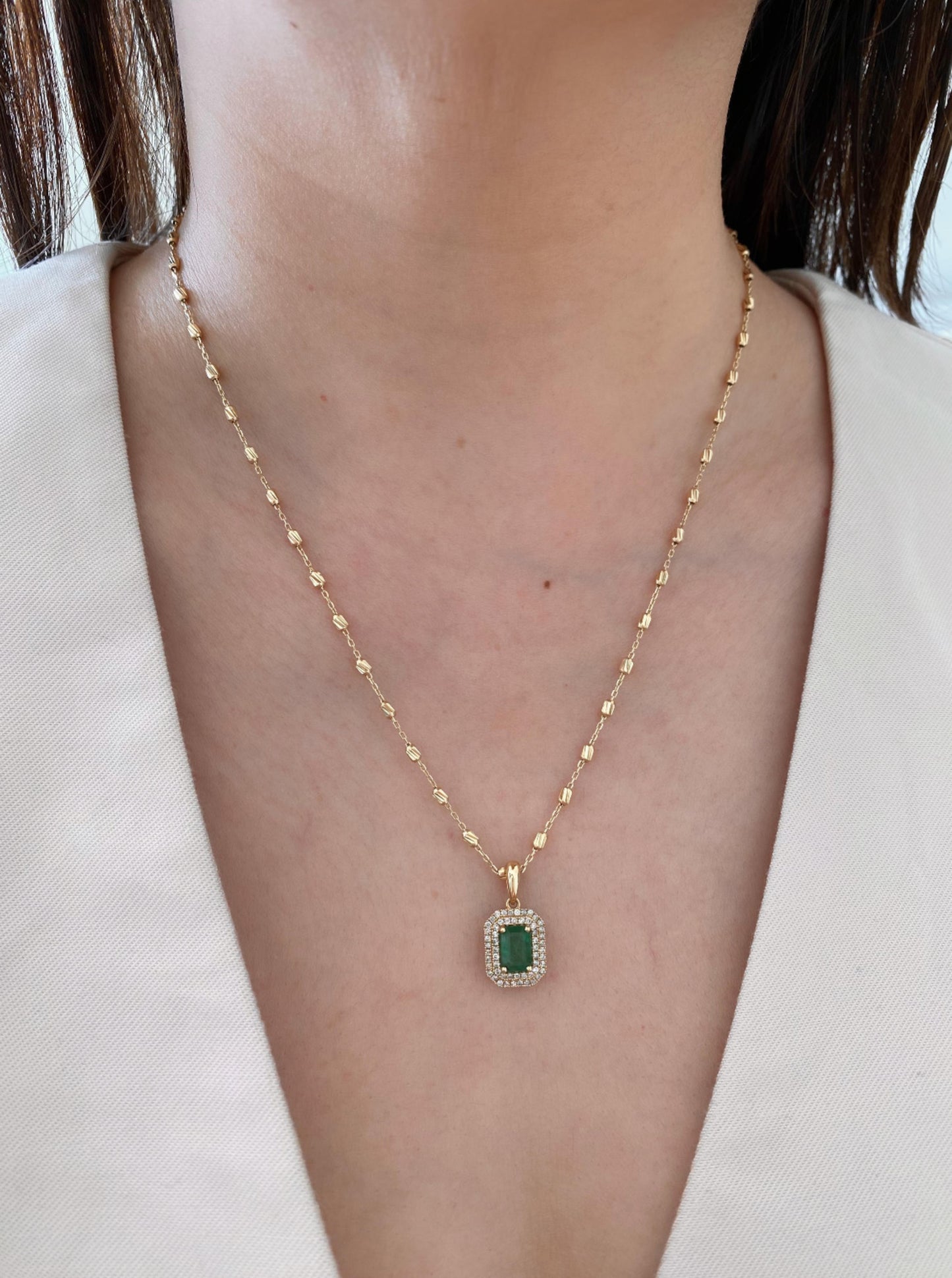 Emerald Diamond Pendant